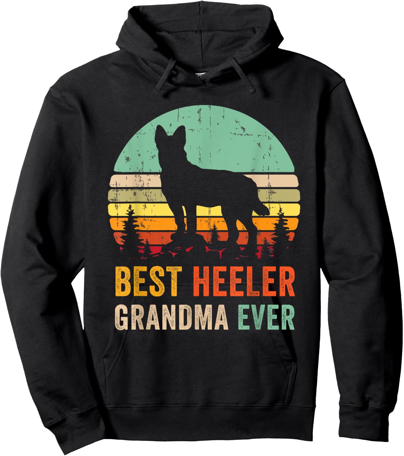 Best Grandma Ever Gift Red Blue Heeler Australian Cattle Dog Women Hoodie - Hoodie | Black