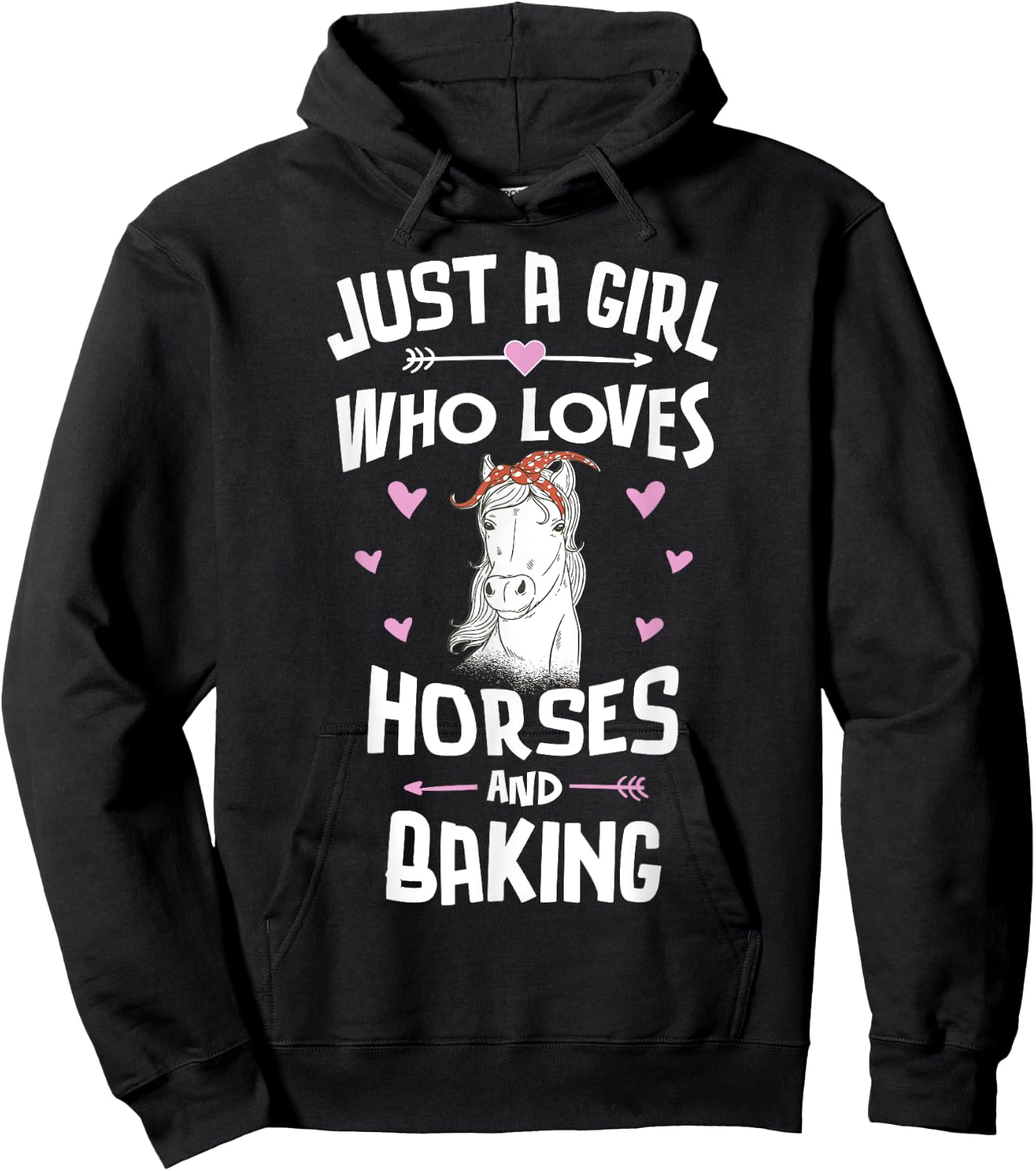 Horses And Baking Gifts for Girls Women Hoodie - Hoodie | Black