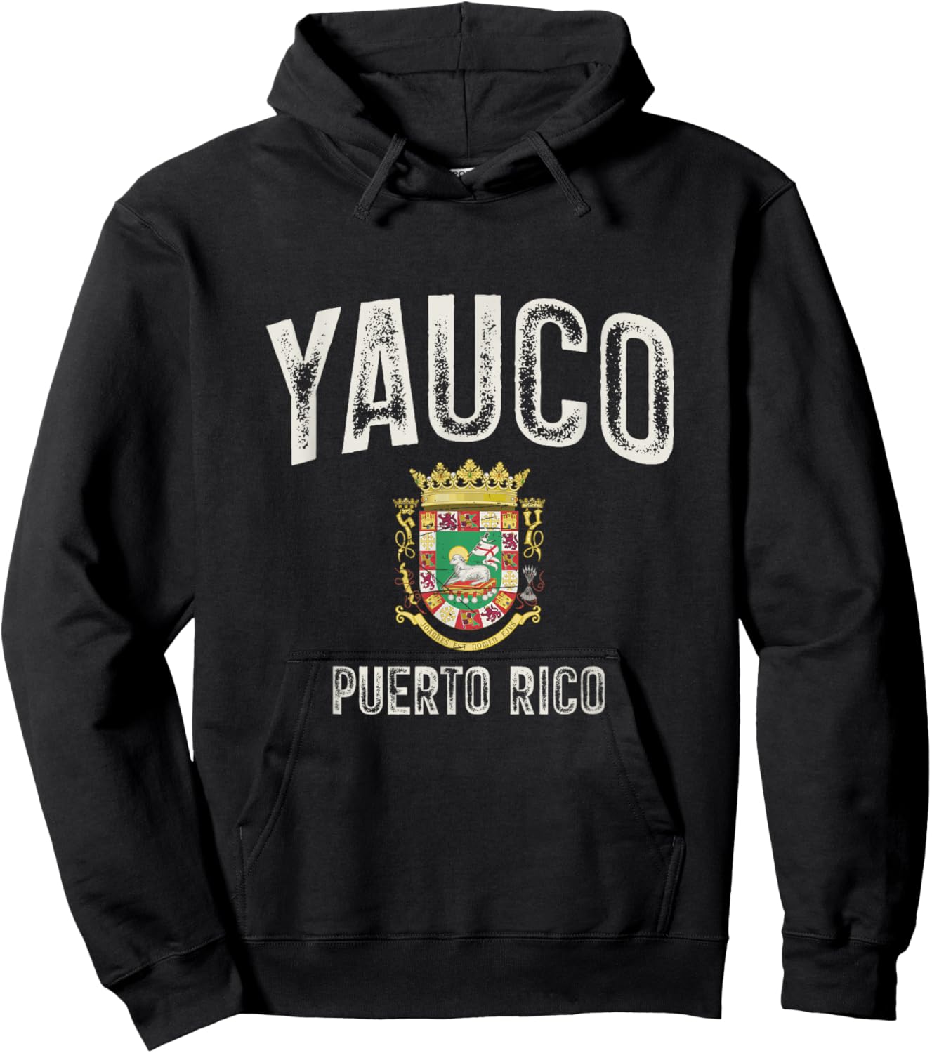 Yauco City in Puerto Rico, Puerto Rico Armorial Hoodie - Hoodie | Black