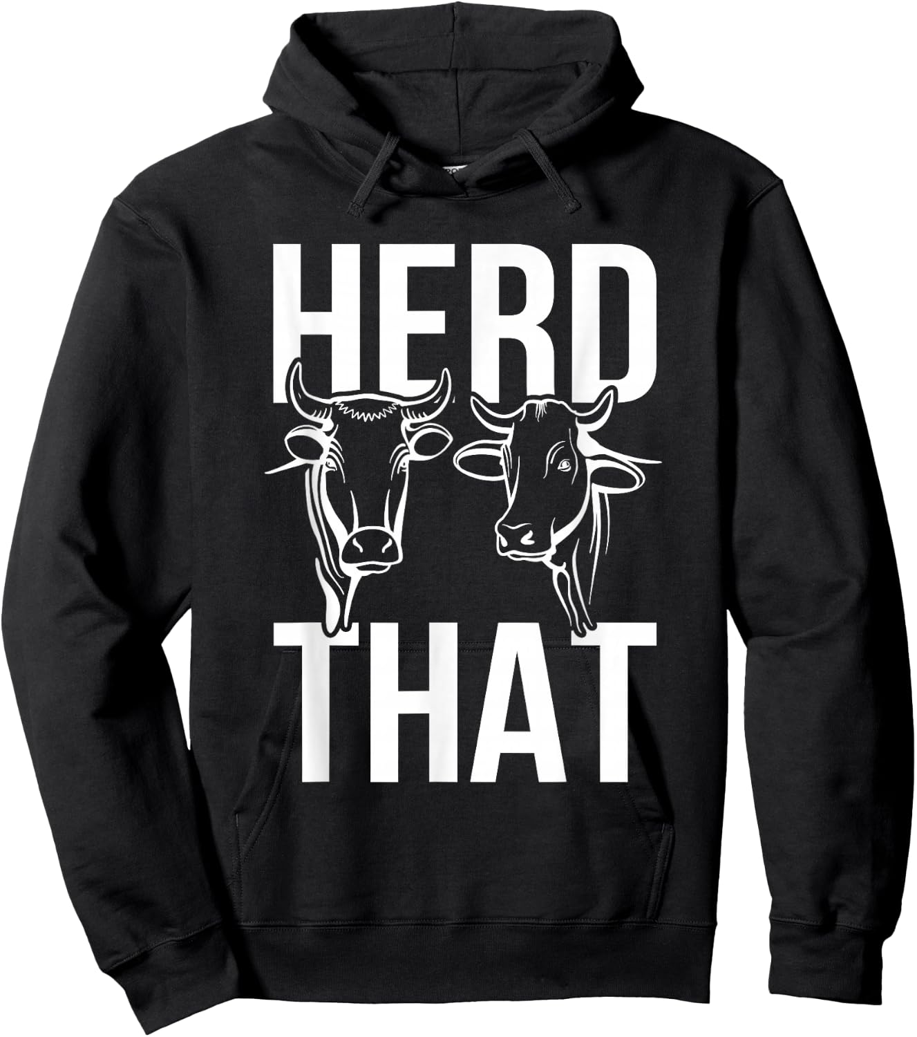Funny Cow Design Herd That Play on Words Farming Pun Nerd Hoodie - Hoodie | Black