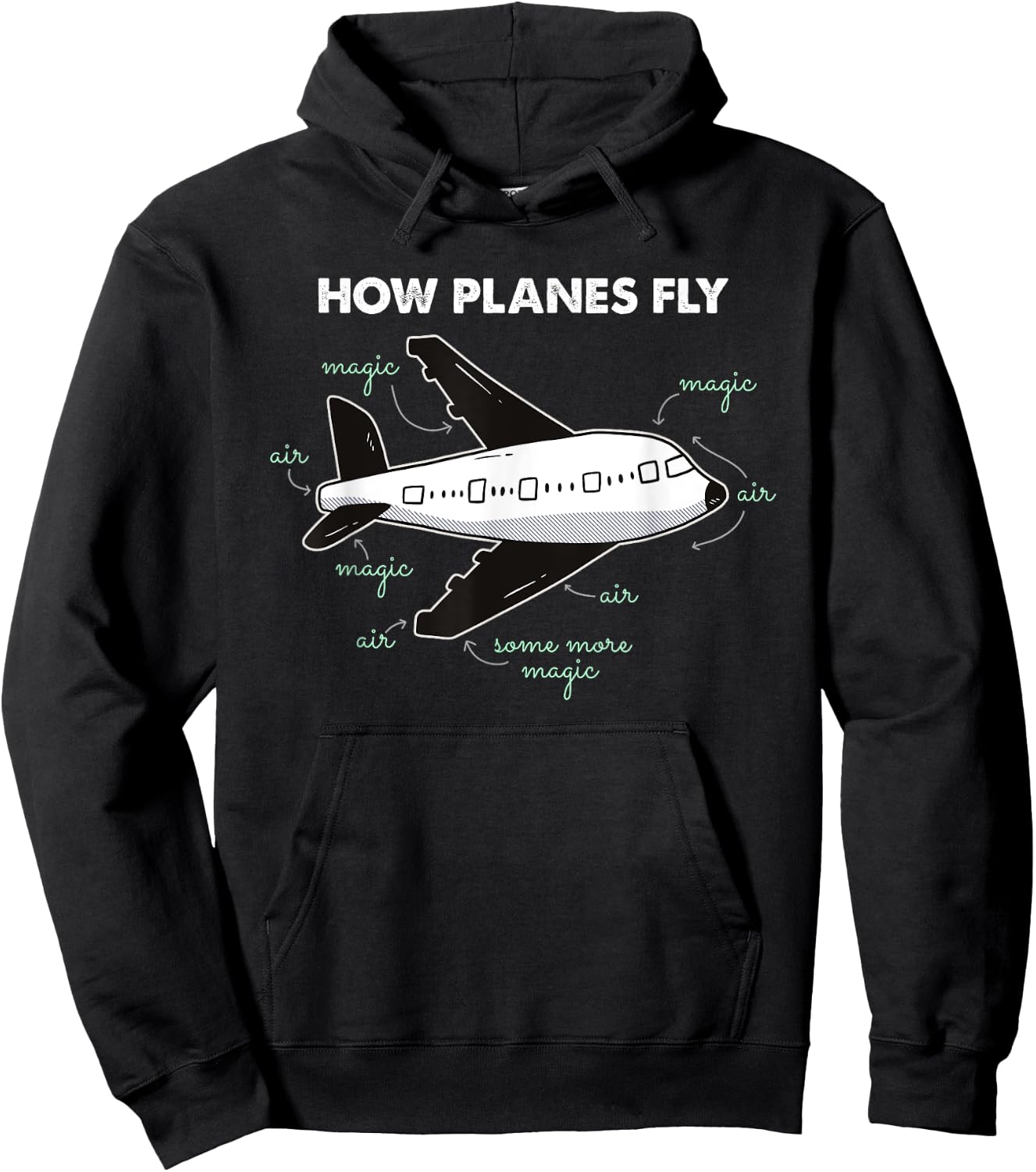 How Planes Fly Funny Aerospace Engineer Engineering Gift Hoodie - Hoodie | Black