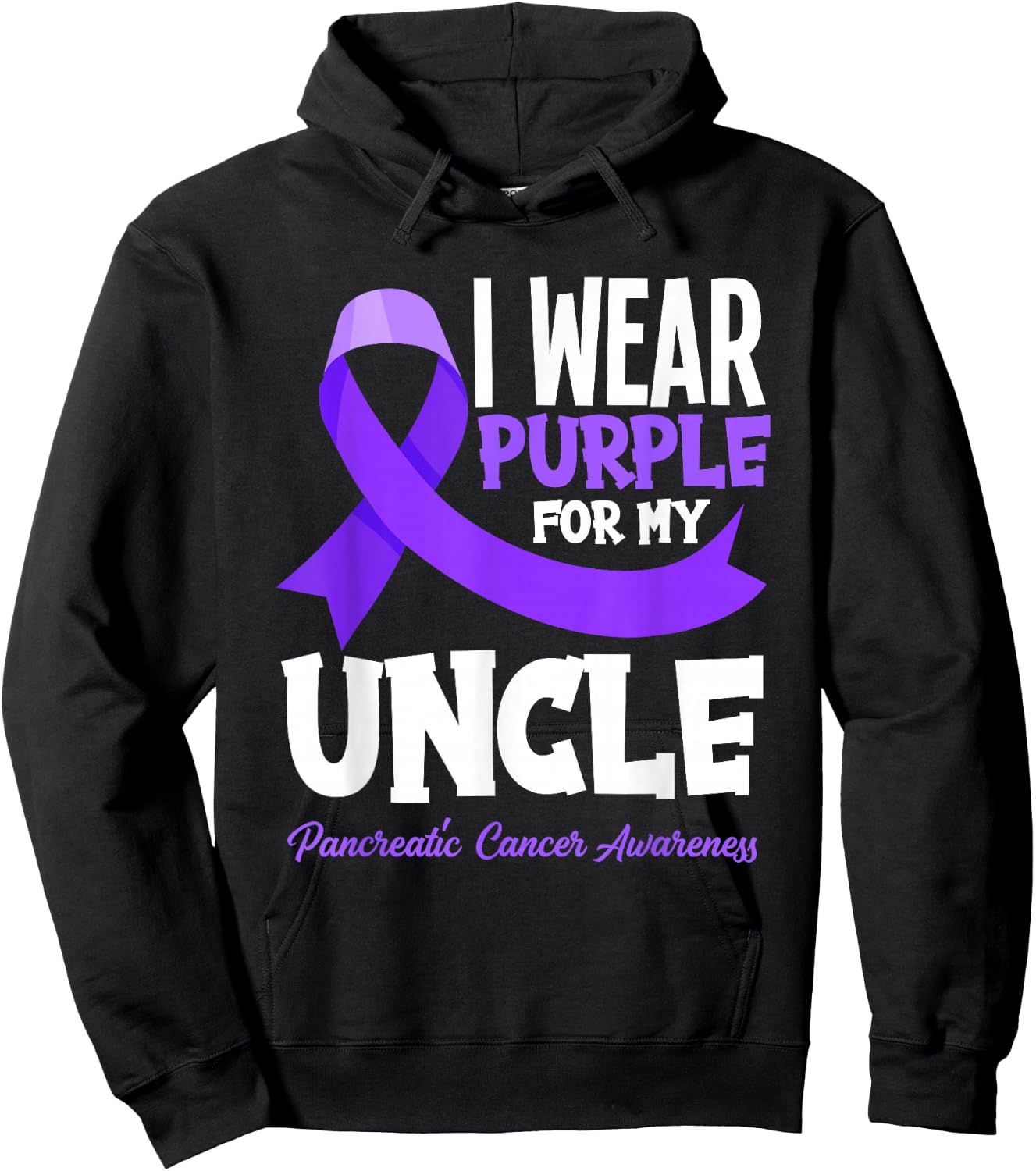 I Wear Purple For My Uncle Pancreatic Cancer Awareness Hoodie - Hoodie | Black