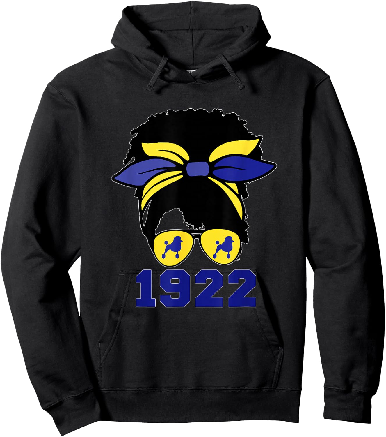 Black Women Afro Hair Rho Sigma 1922 Poodle Dog Lover Hoodie - Hoodie | Black