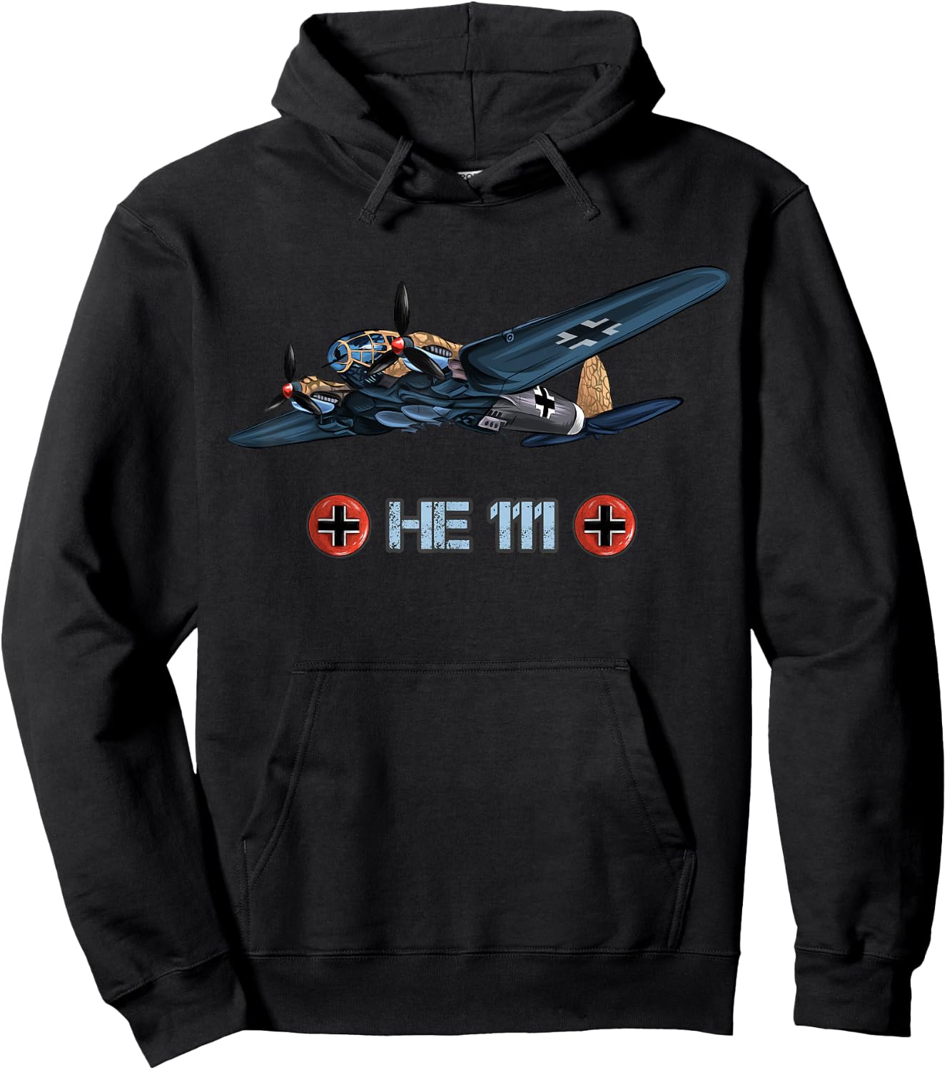World War 2 German Bomber Heinkel HE 111 memorabilia Hoodie - Hoodie | Black