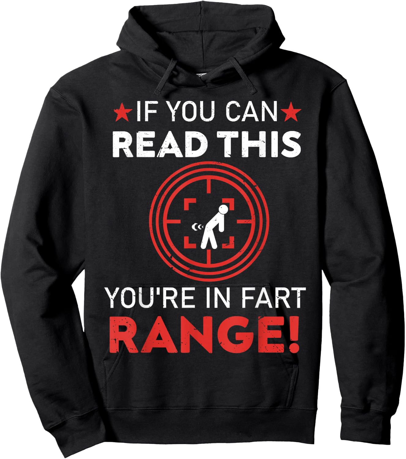 If You Can Read This You're in Fart Range! Dad joke Hoodie - Hoodie | Black