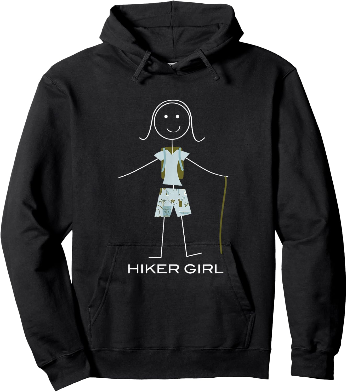 Funny Hiking Hiker Girl Hiking Hoodie - Hoodie | Black