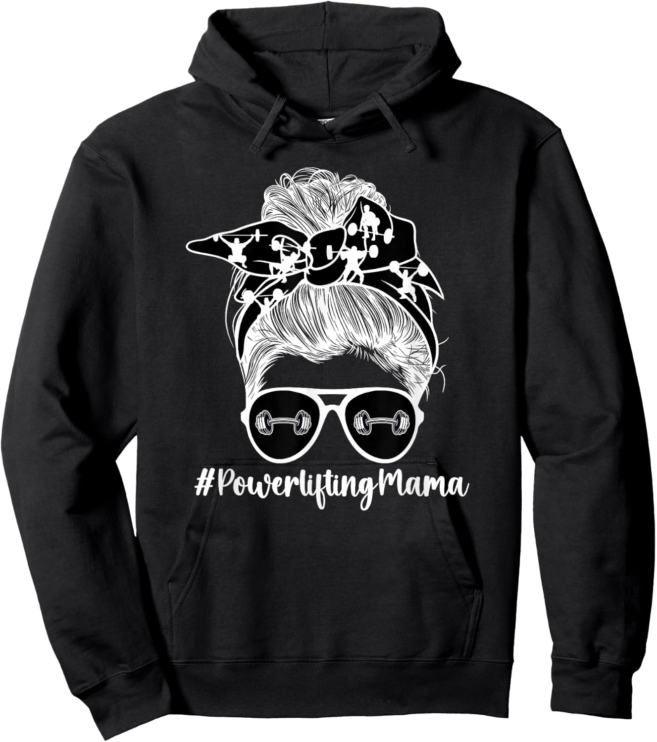 Powerlifting Mama Messy Bun Powerlifting Mom Powerlifter Mom Hoodie - Hoodie | Black