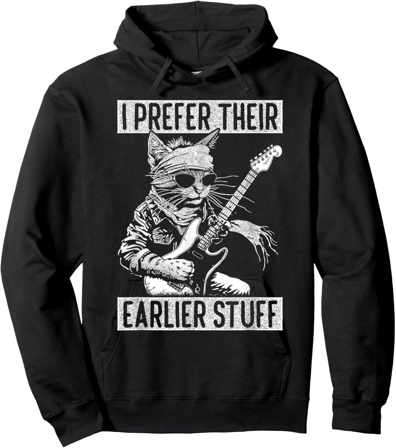 I Prefer Their Earlier Stuff Cat Festival Concert Music Band Hoodie - Hoodie | Black