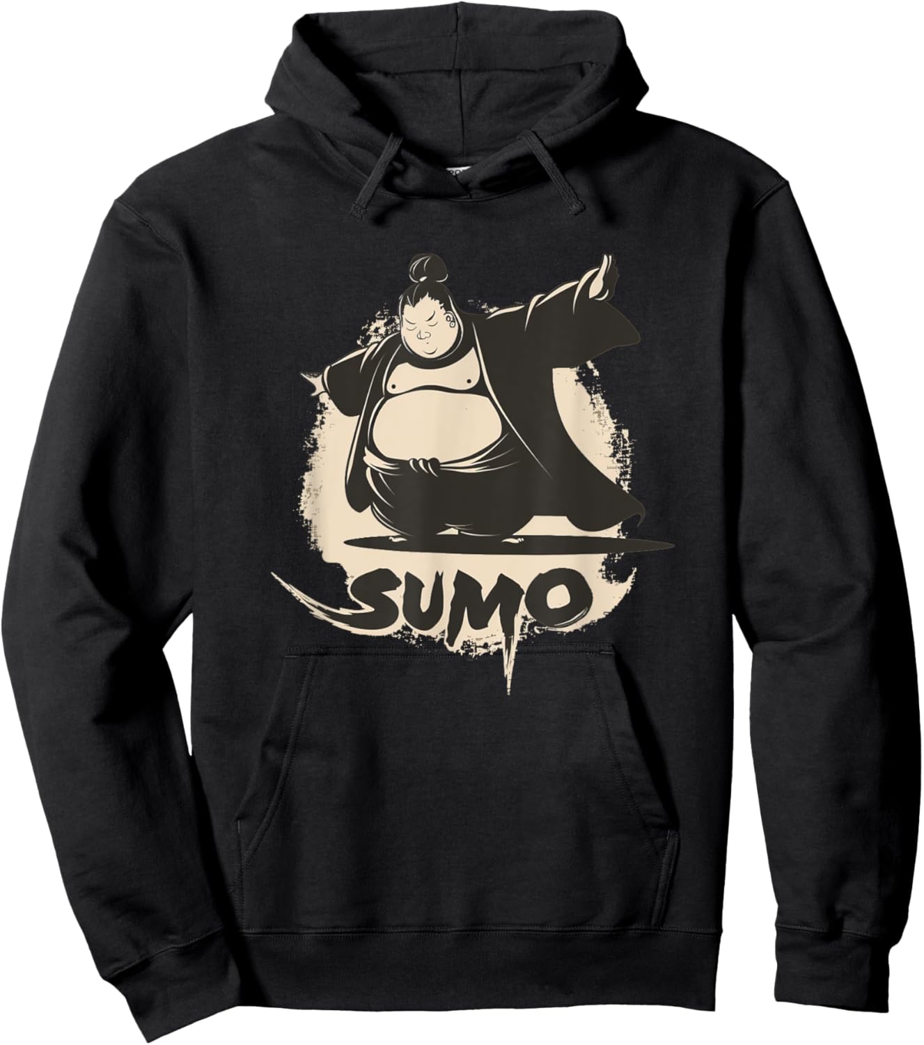 Cool Sumo Outfit -Kids Sumo Fighter Black Small Cartoon Pop Hoodie - Hoodie | Black