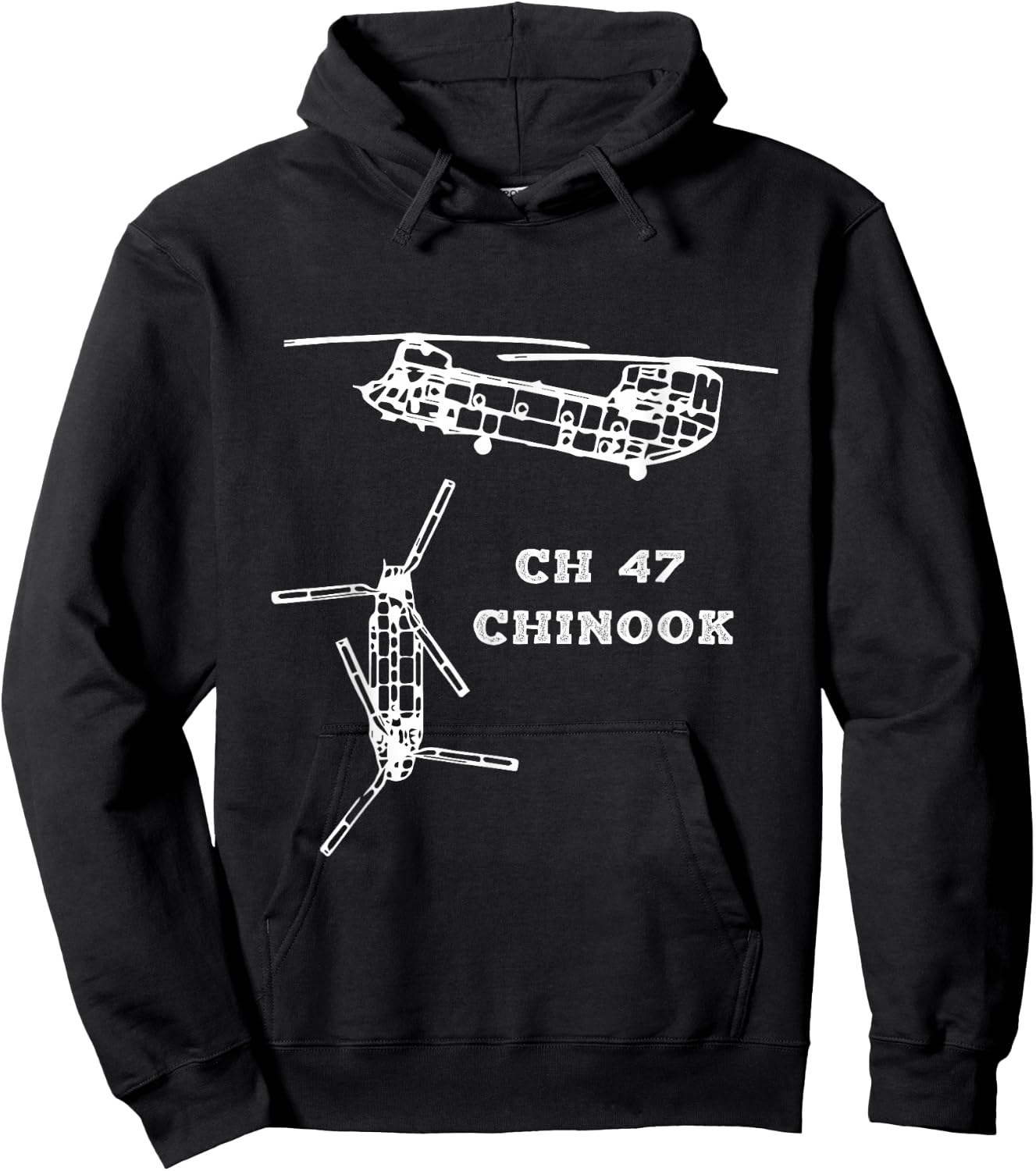 CH-47 Chinook Transport Helicopter US Army Aviation Hoodie - Hoodie | Black