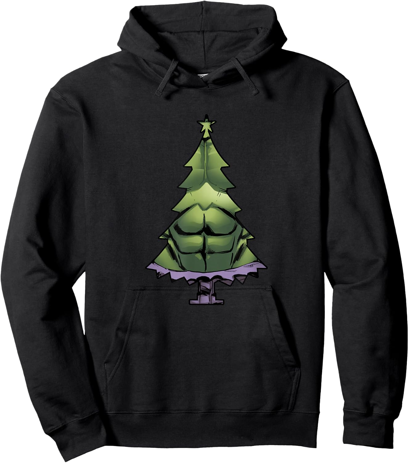 Marvel Christmas Avengers Hulk Tree Hoodie - Hoodie | Black