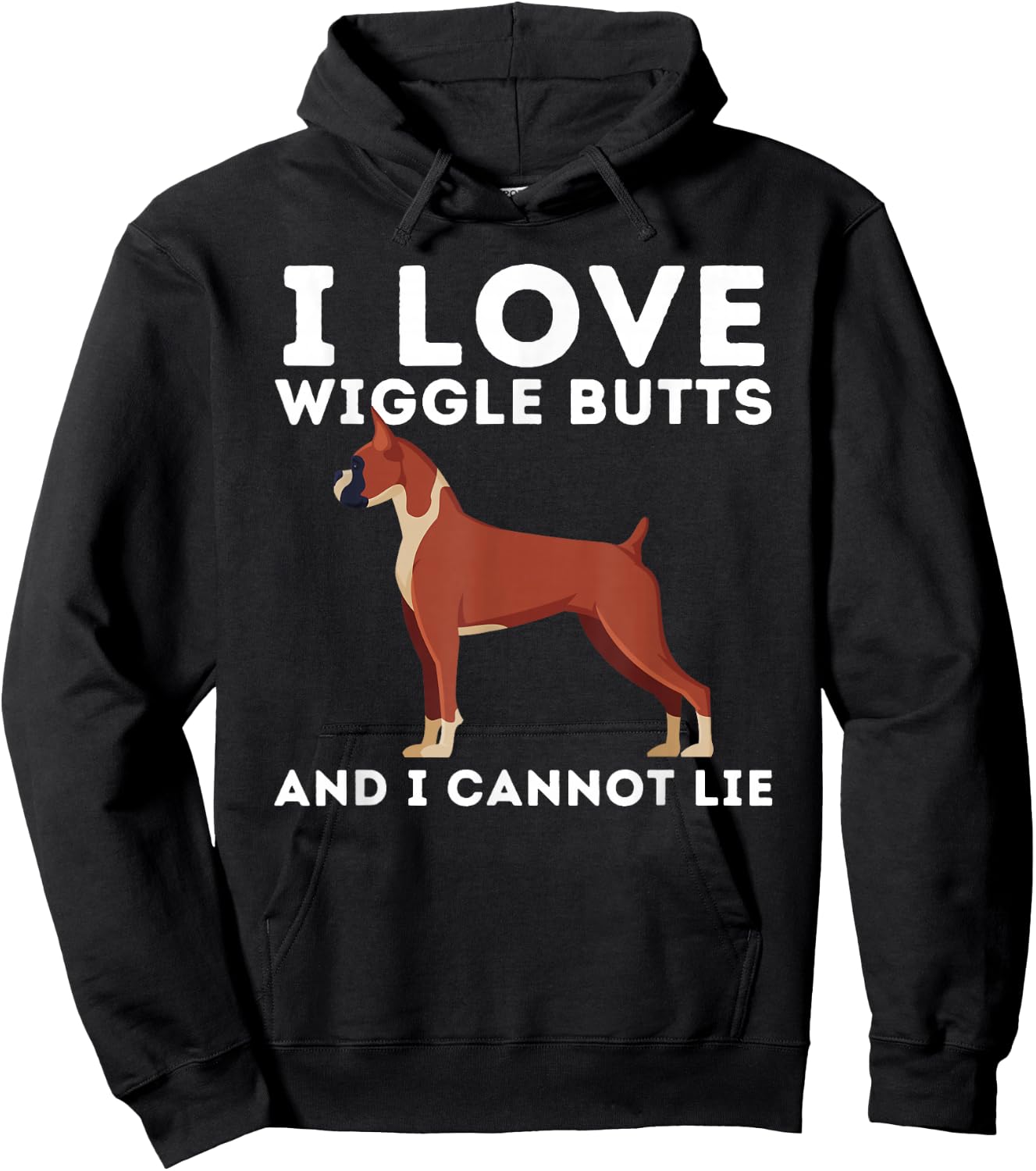 I Love Wiggle Butts And I Cannot Lie German Boxer Dog Owner Hoodie - Hoodie | Black