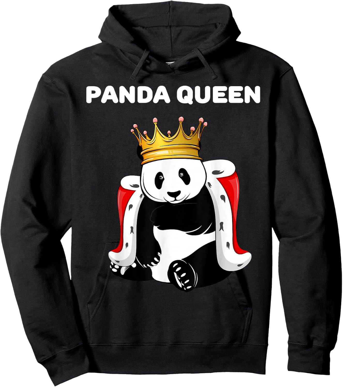 Panda Queen | Panda Design | Girls Panda Hoodie - Hoodie | Black