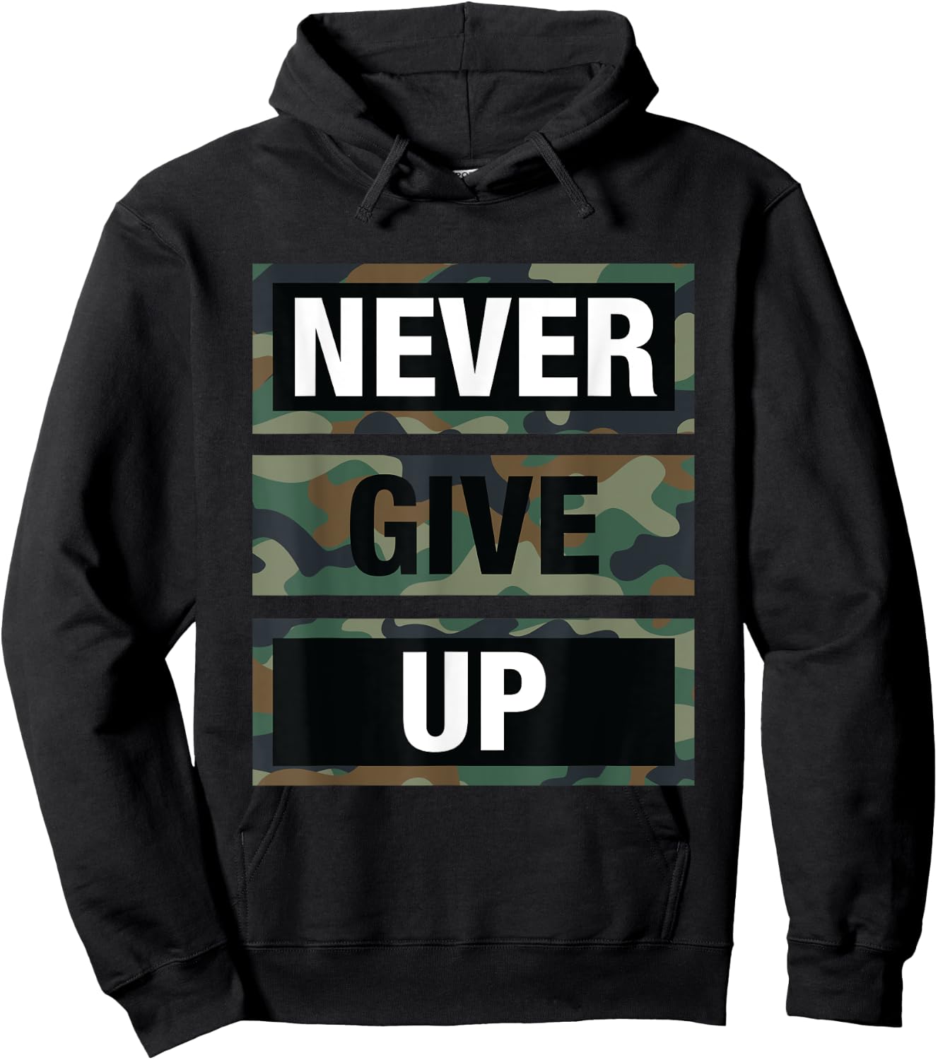 Bahaa's Don't Give Up Illustration Quotes Novelty Graphic Designs Hoodie - Hoodie | Black