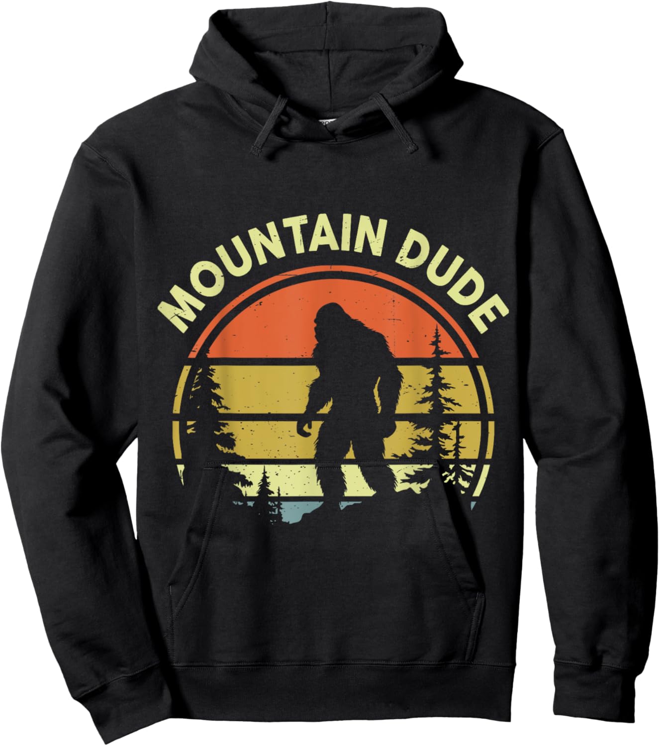 Mountain Dude Bigfoot Funny Sasquatch Camping Hiking Dad Men Hoodie - Hoodie | Black