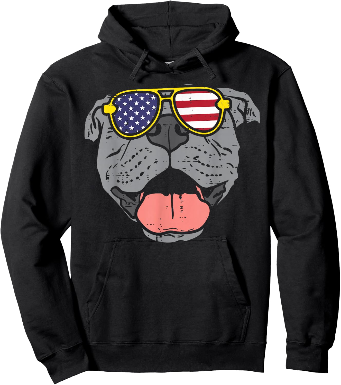 Pitbull Pit American USA Flag 4th Of July Fourth Dog Hoodie - Hoodie | Black