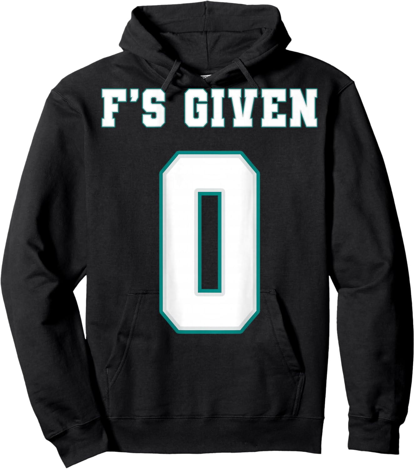 0 F's Given | Funny Sarcastic Adult Humor (On The Back) Hoodie - Hoodie | Black