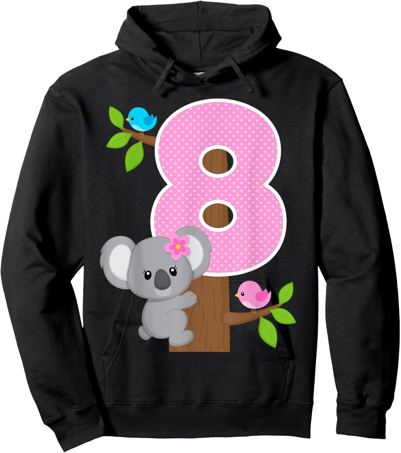 Koala Bear 8th Birthday Girl 8 Year Old Birthday Koalas Bday Hoodie - Hoodie | Black