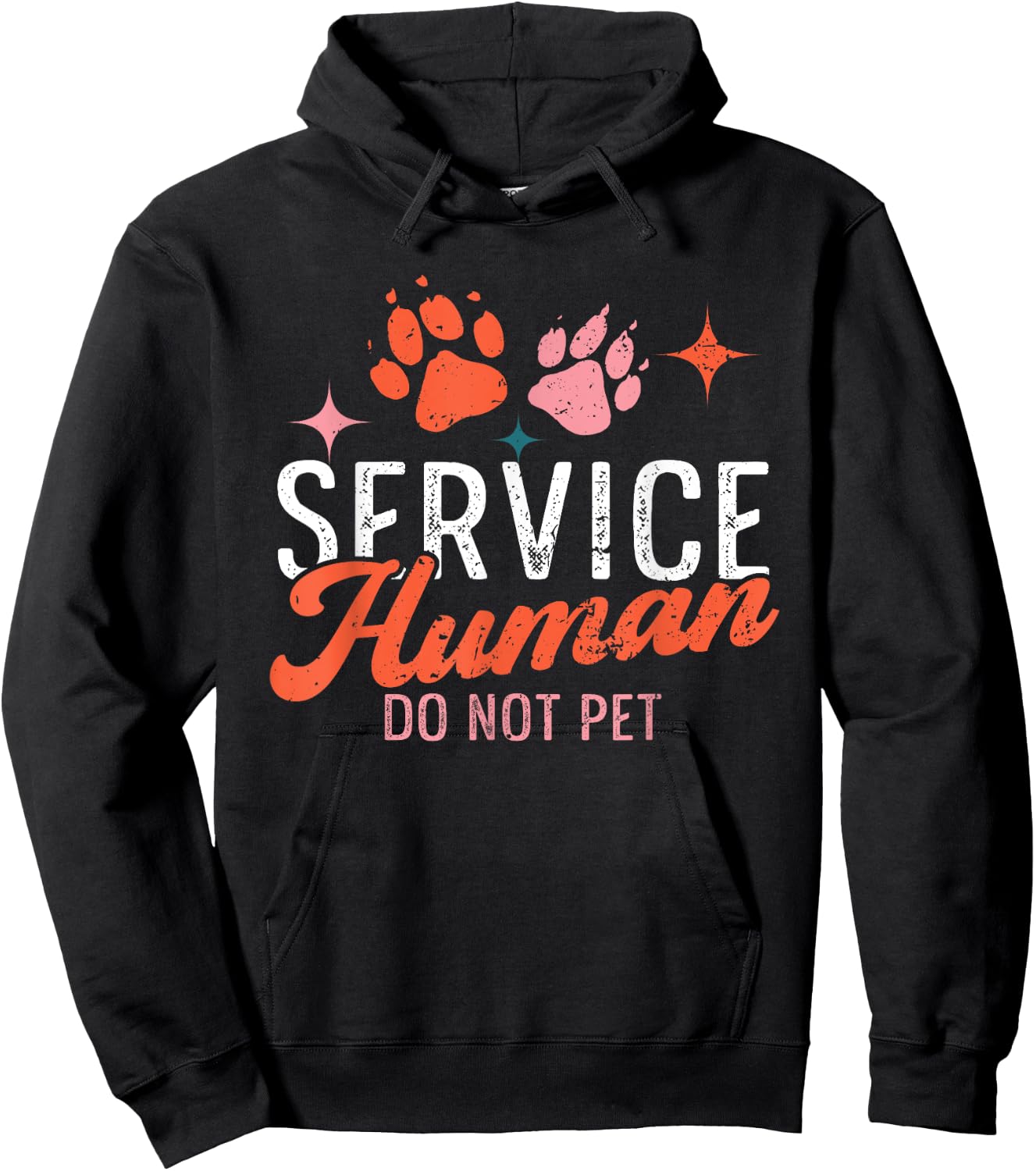 Funny Service Do Not Pet Emotional Support Human Dog Lover Hoodie - Hoodie | Black