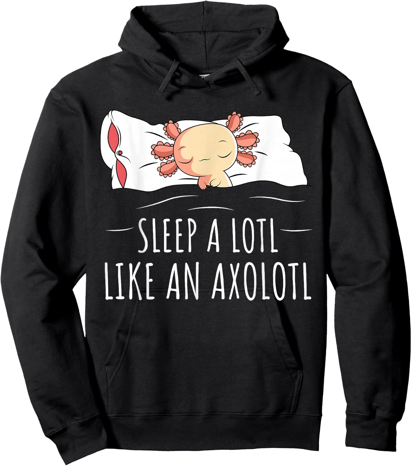 Axolotl Sleep Shirt Salamander Pyjamas Sleep Hoodie - Hoodie | Black