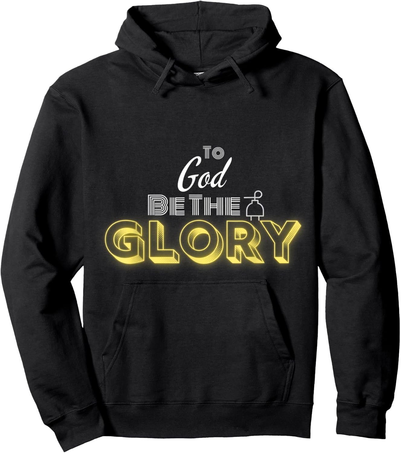 Faith Essentials To God be the Glory Christian - Black, -Adults, Small, Short Sleeve, Modern, Letter Print, Christmas Hoodie - Hoodie | Black