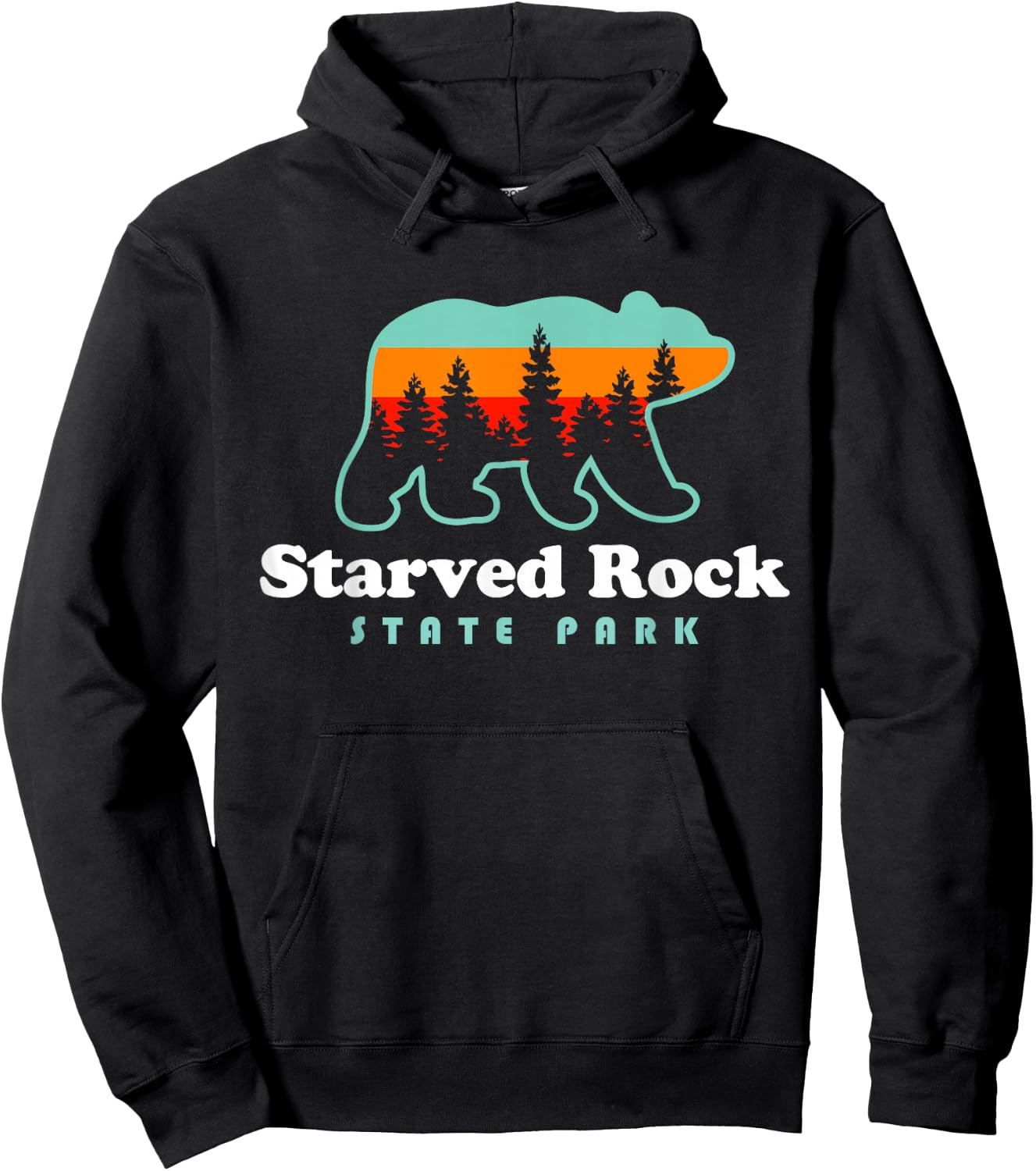 Starved Rock State Park Starved Rock Hiking Illinois Bear Hoodie - Hoodie | Black