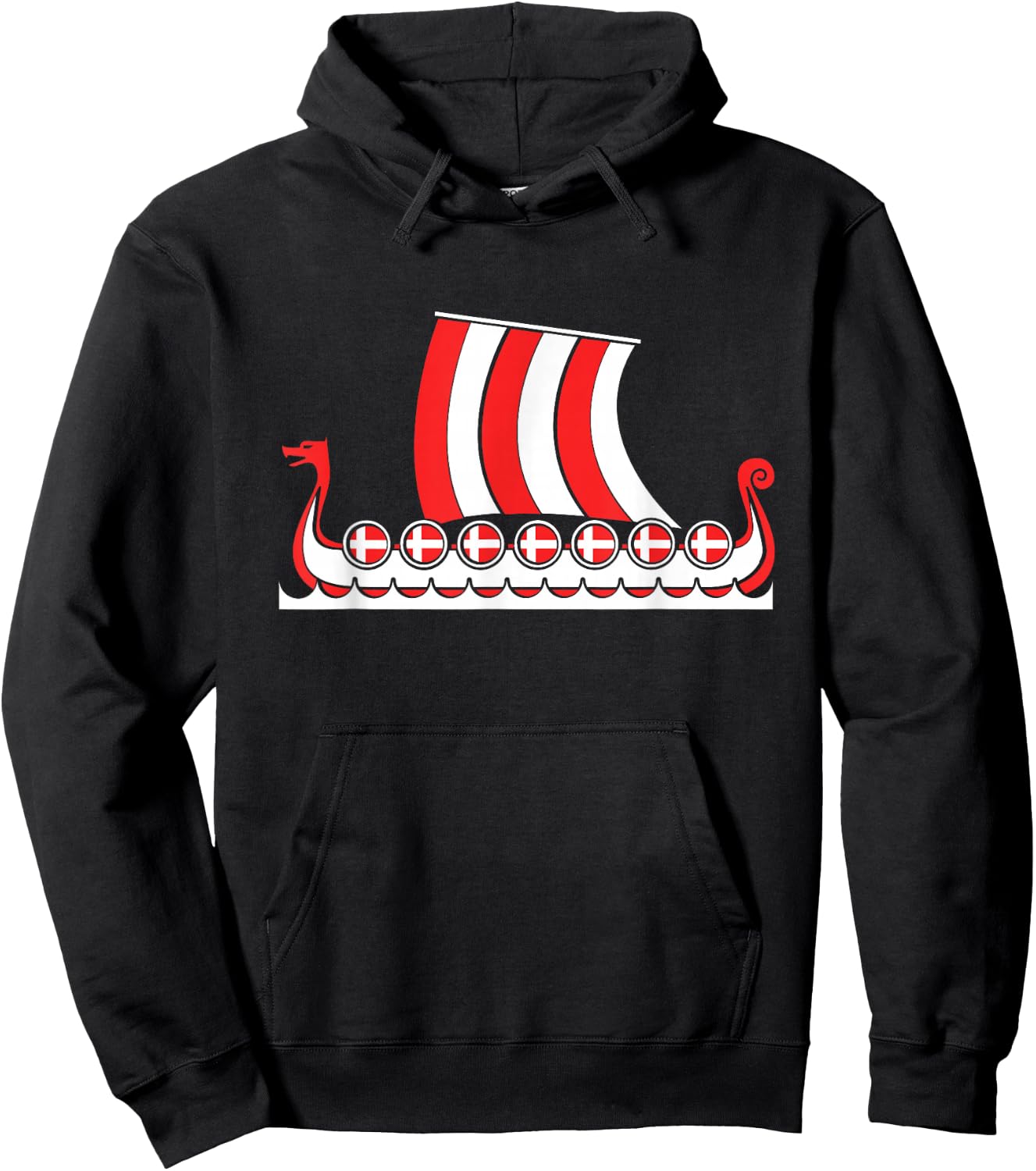 Danish Viking Ship Denmark Scandinavia Viking Hoodie - Hoodie | Black
