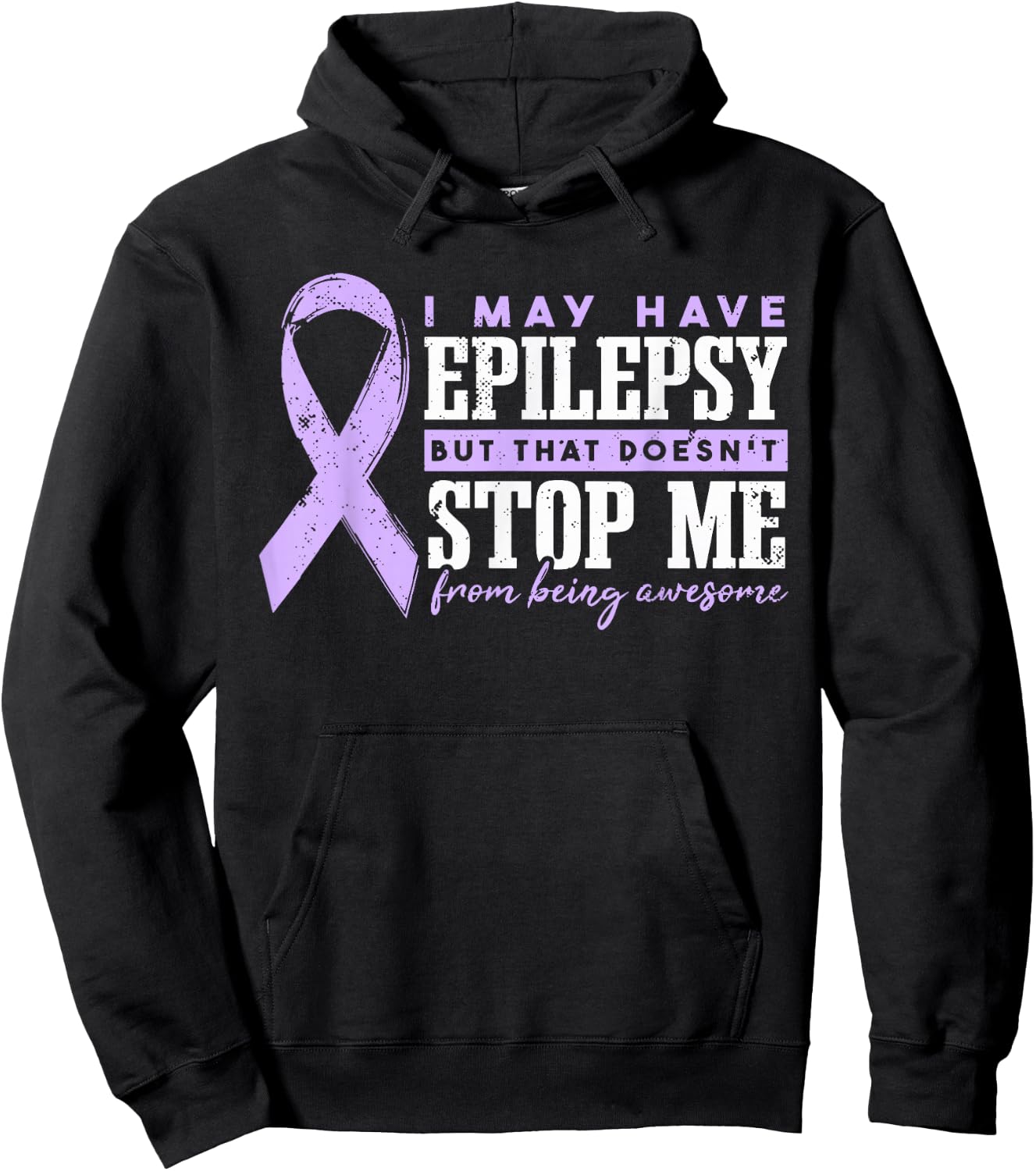 Epilepsy Purple Ribbon I May Have Epilepsy Hoodie - Hoodie | Black