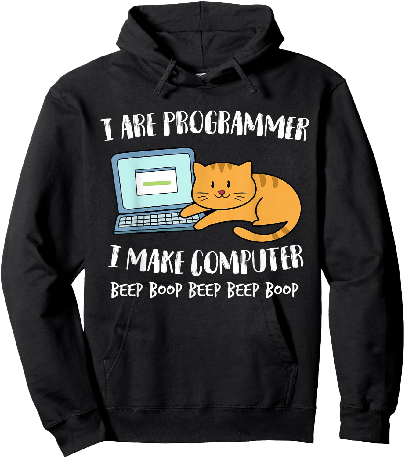 Funny I Are Programmer Programming Coding Nerd Cat Kitten Hoodie - Hoodie | Black