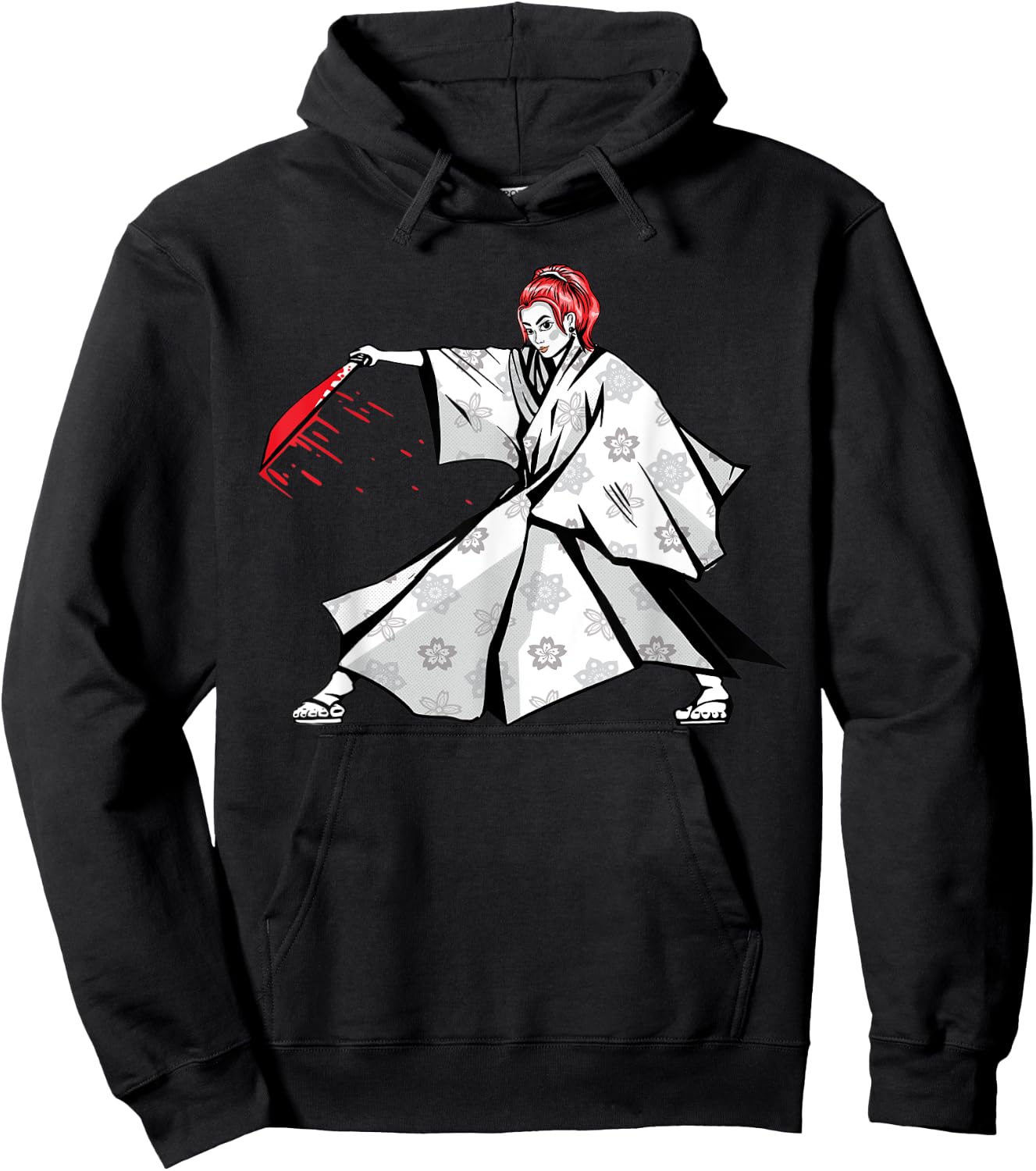 Japanese sword fight woman. Hoodie - Hoodie | Black