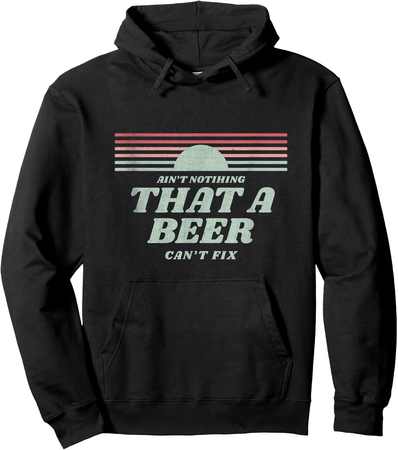 Ain't Nothing That A Beer Can't Fix Retro Hoodie - Hoodie | Black
