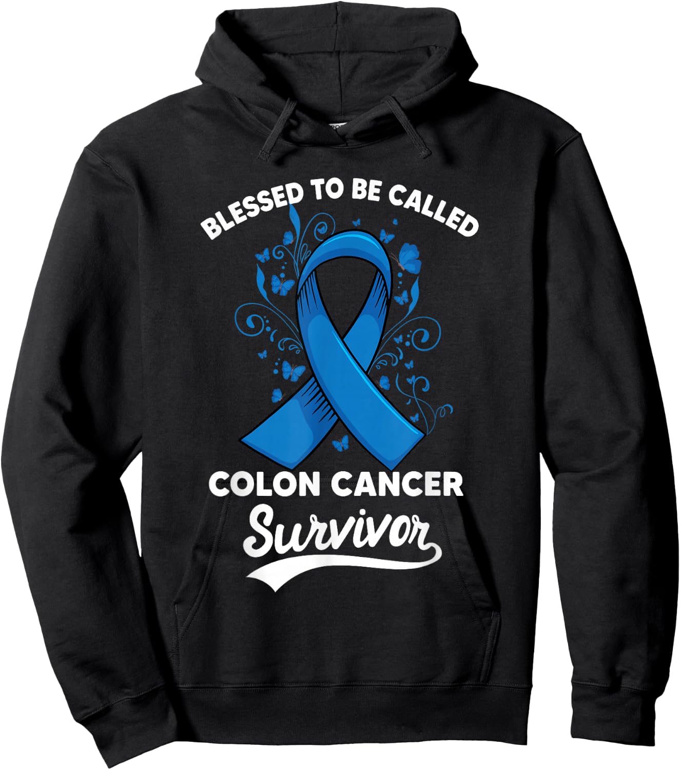 Colon Cancer Blessed survivor of Colorectal Awareness Hoodie - Hoodie | Black