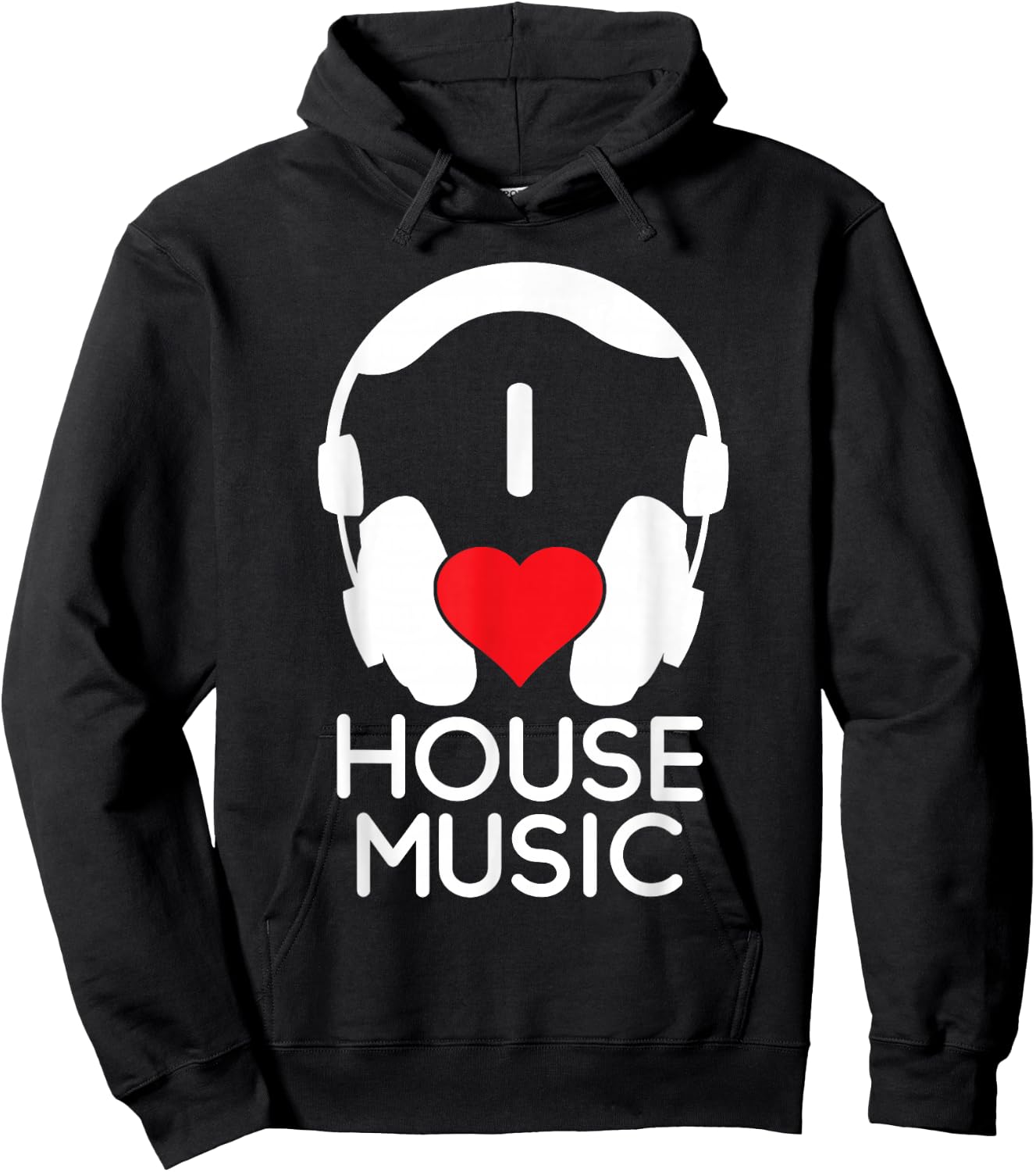 I Love House Music - EDM Lover DJ Hoodie - Hoodie | Black