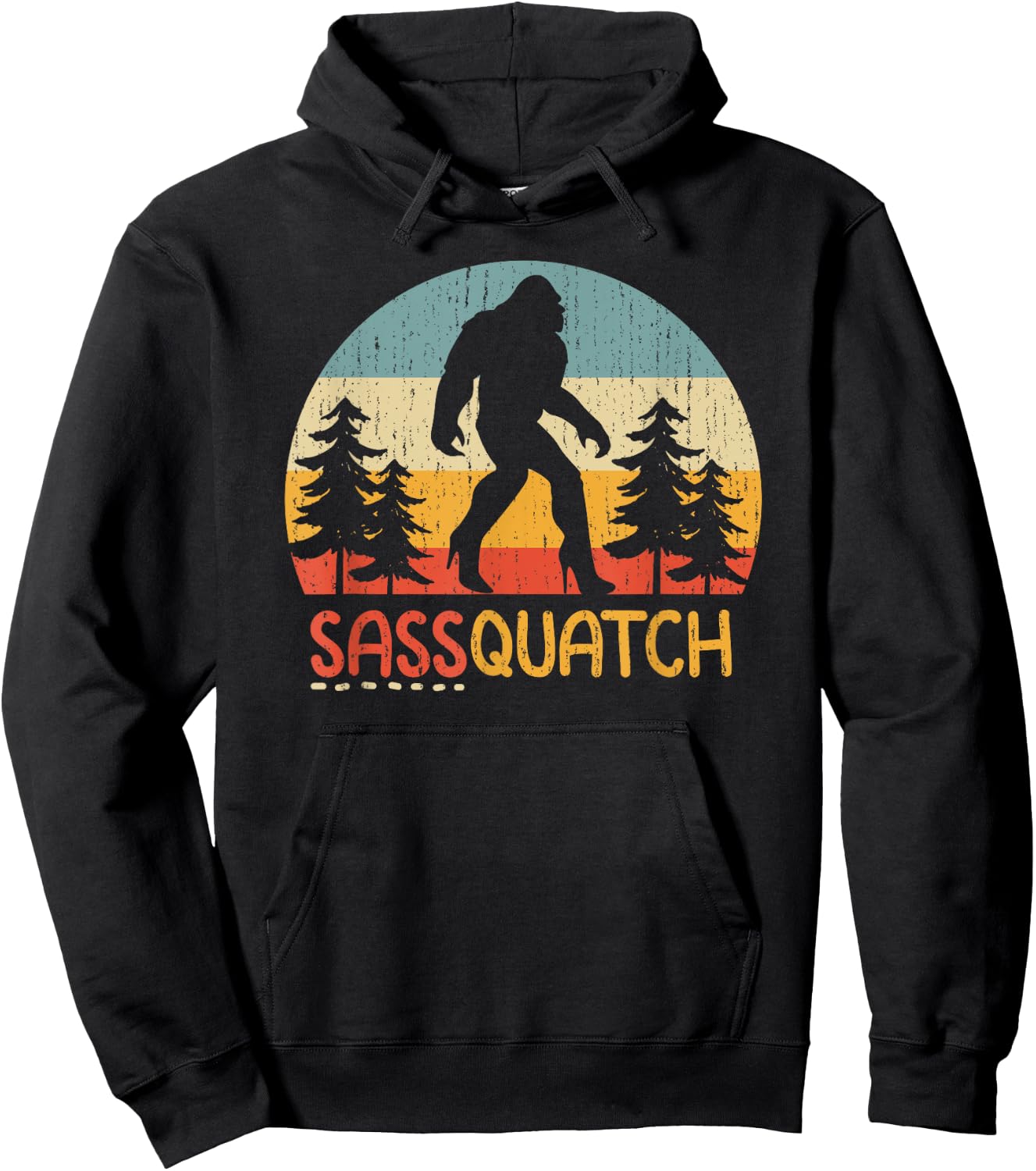 Retro Sassquatch Girl Bigfoot In High Heels Feminine Bigfoot Funny Sasquatch - Women's Black Short Sleeve Classic Fit - Size 6 Hoodie - Hoodie | Black