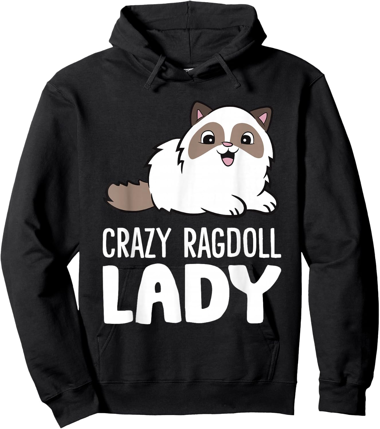 Crazy Ragdoll Lady Cute Ragdoll Cat Hoodie - Hoodie | Black