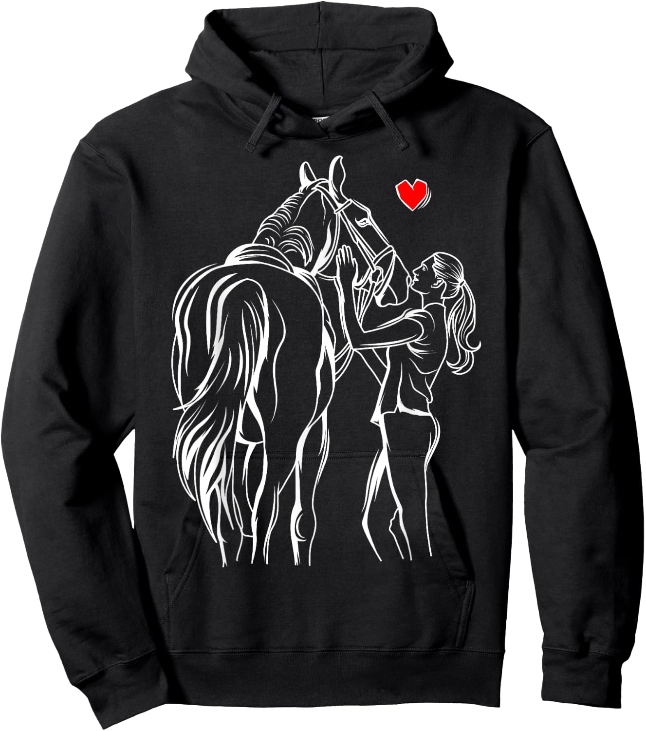 Horse Lover Girl Women Horseback Riding Hoodie - Hoodie | Black