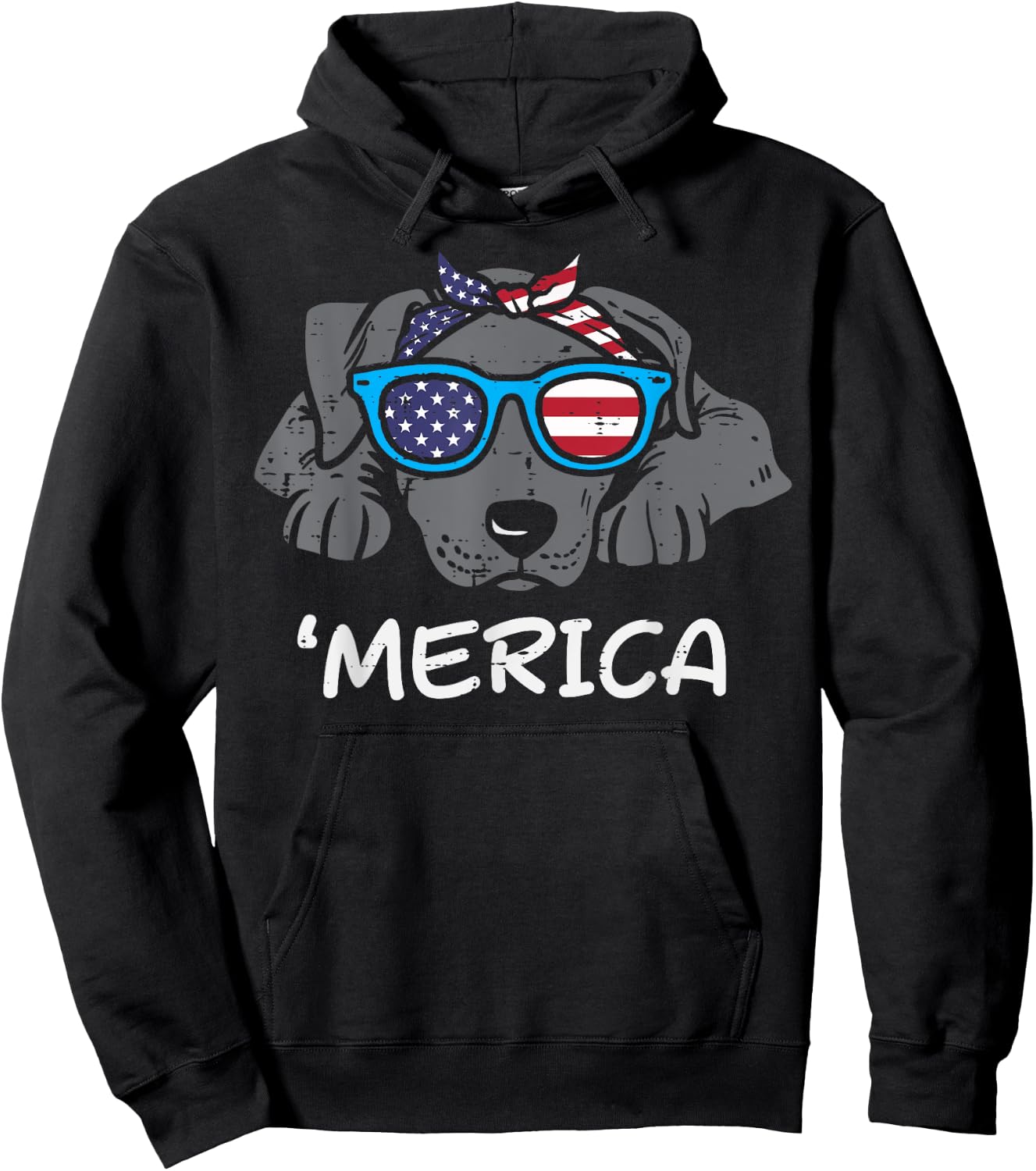 Merica Pitbull Pit American USA 4th Of July Fourth Dog Women Hoodie - Hoodie | Black