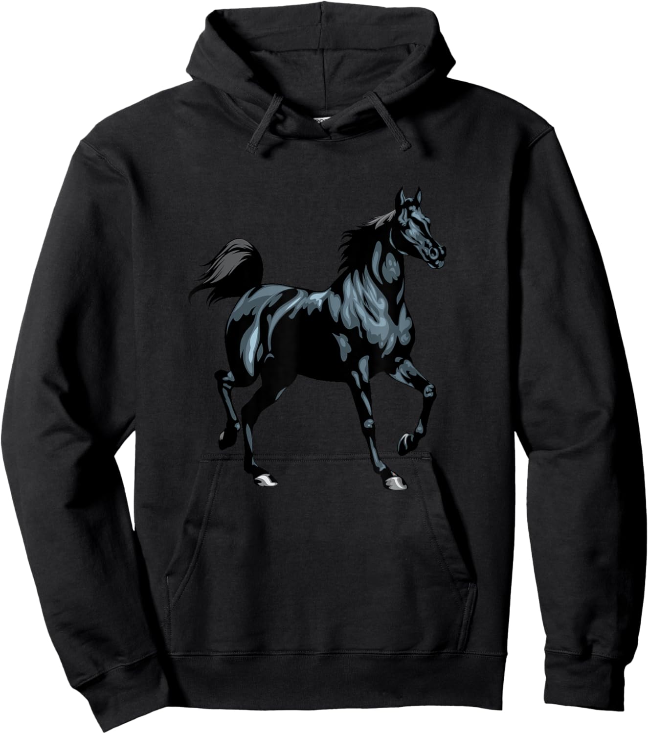 Realistic Black Arabian Horse Hoodie - Hoodie | Black