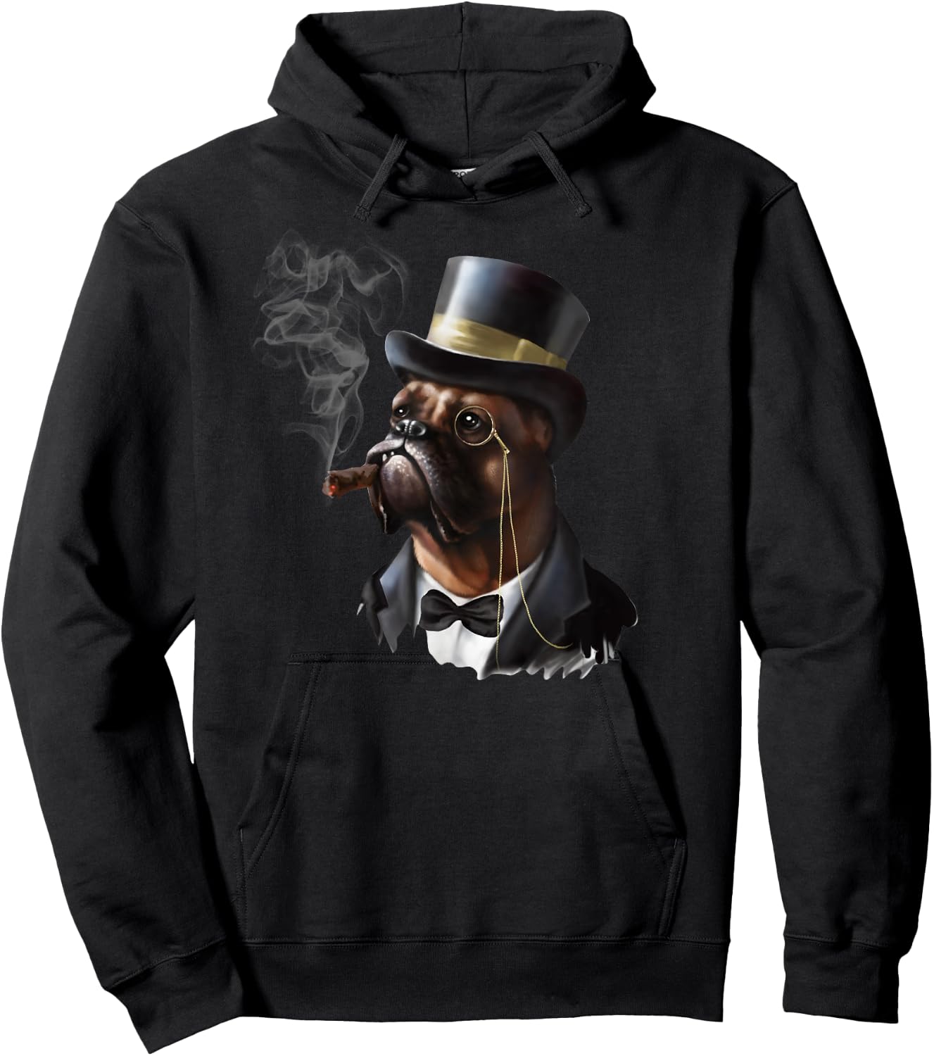 Boxer Dog Smoke Cigars Women Hoodie - Hoodie | Black