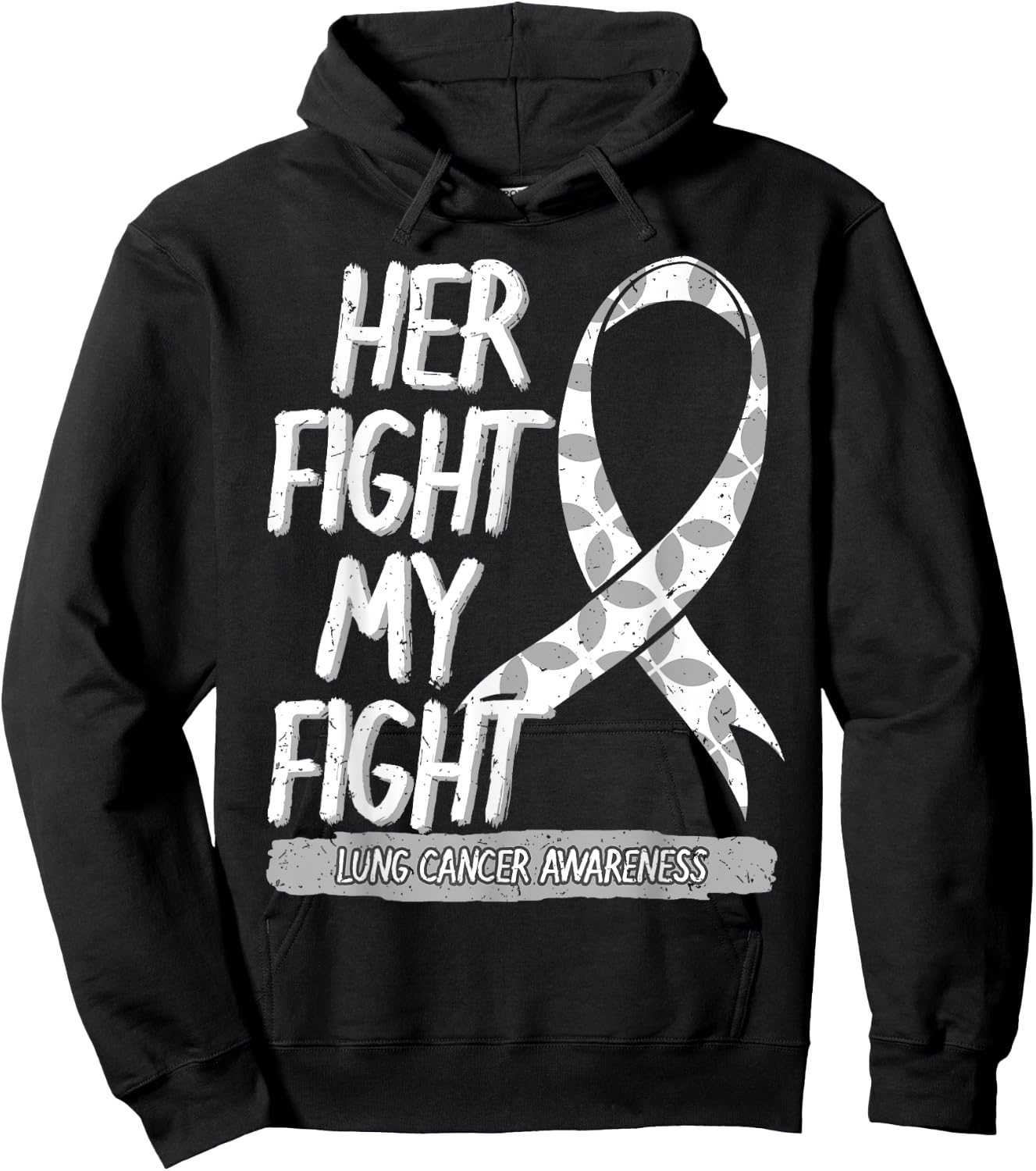 Lung Cancer Awareness White Ribbon Carcinoma Patient Gift Hoodie - Hoodie | Black