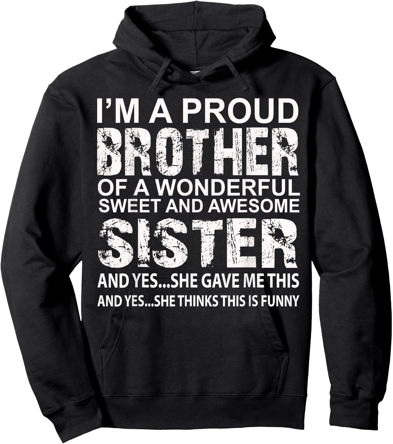 Funny Gift Brother from Awesome Sister Birthday Xmas Hoodie - Hoodie | Black