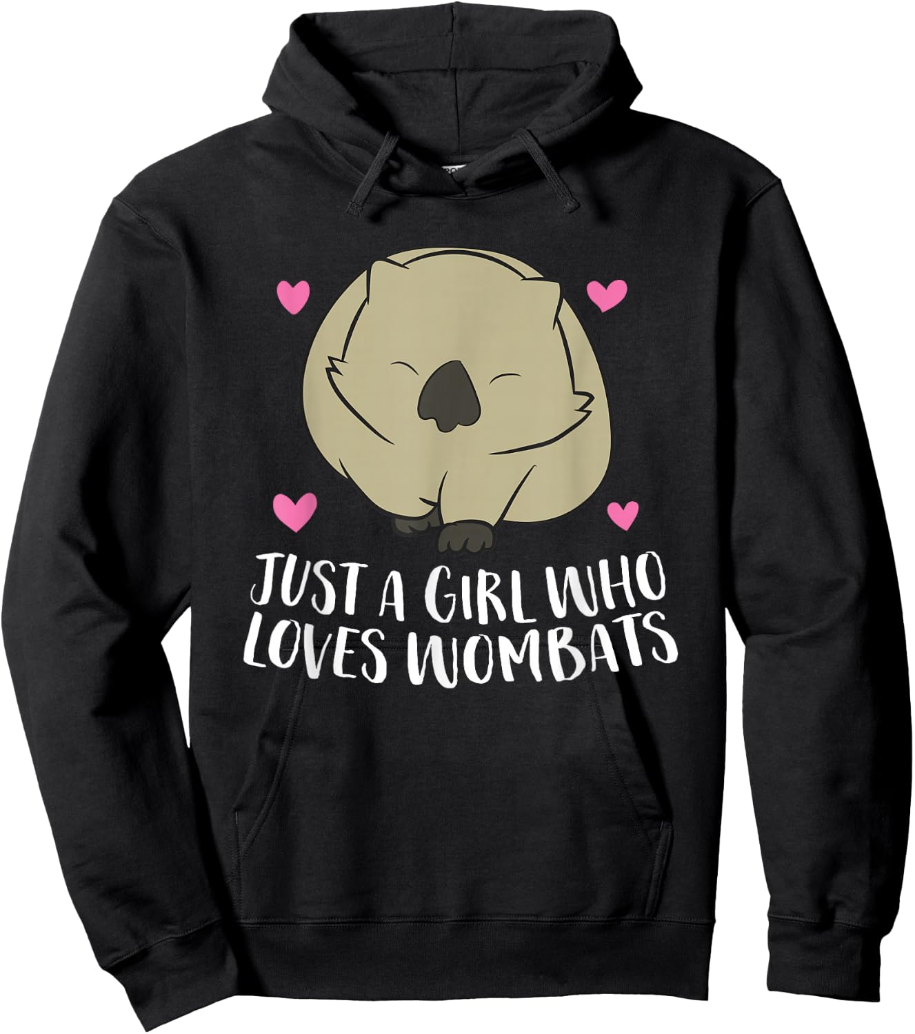 Wombat Girl Gift Just a Girl Who Loves Wombats Hoodie - Hoodie | Black
