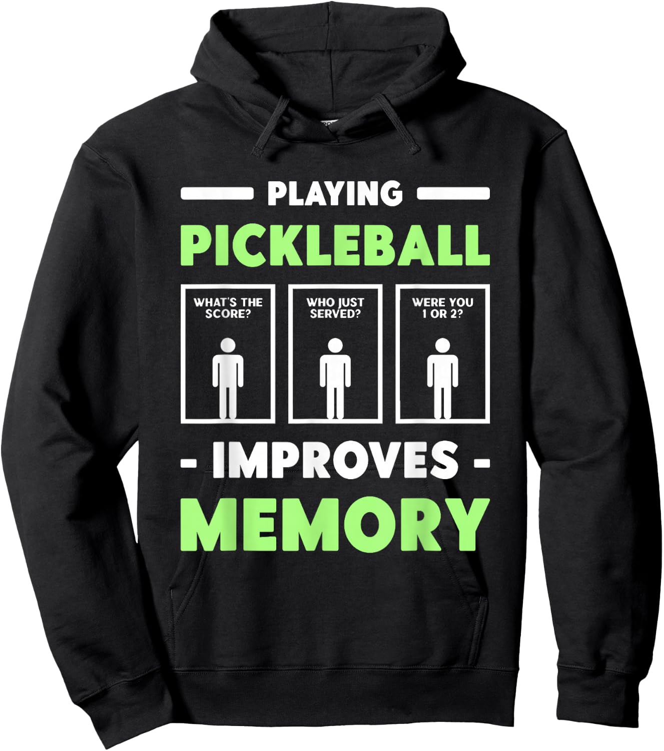 Playing Pickleball Improves Memory Dink Player Short Sleeve Hoodie - Hoodie | Black