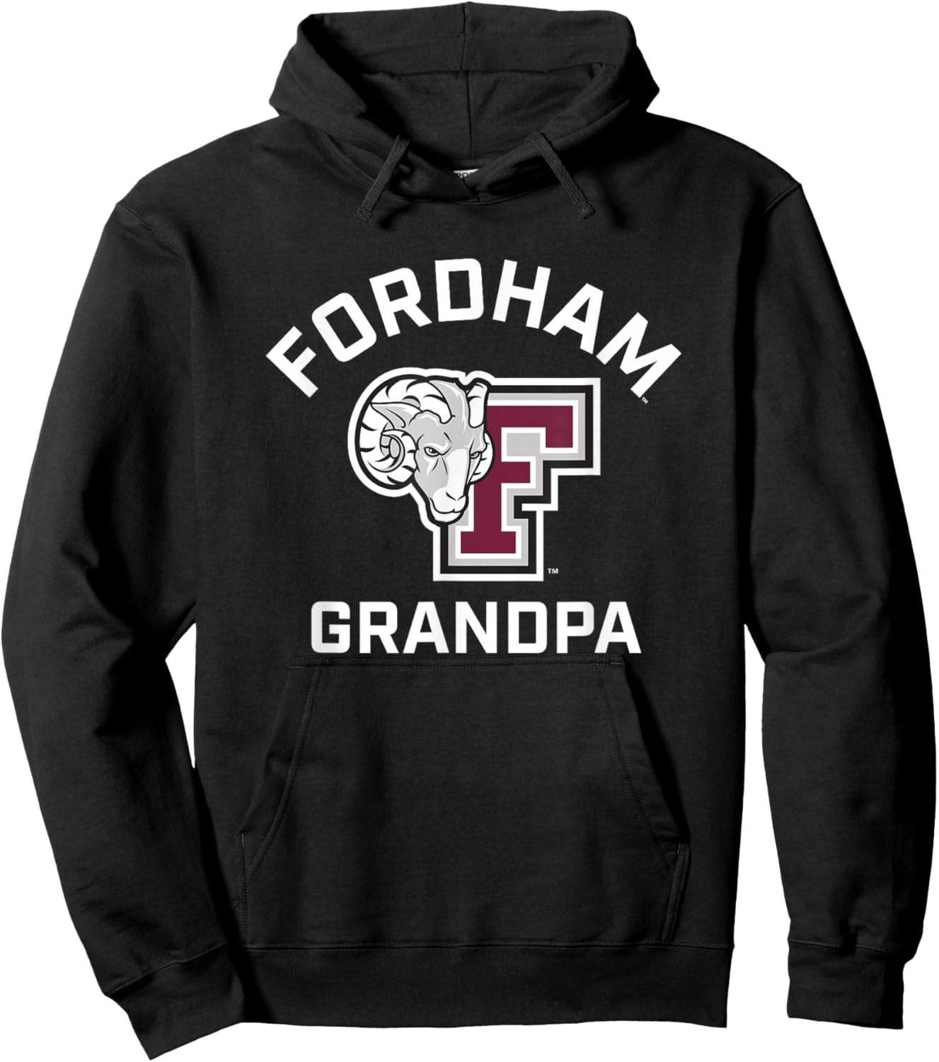 Fordham University Rams Arched Grandpa Hoodie - Hoodie | Black