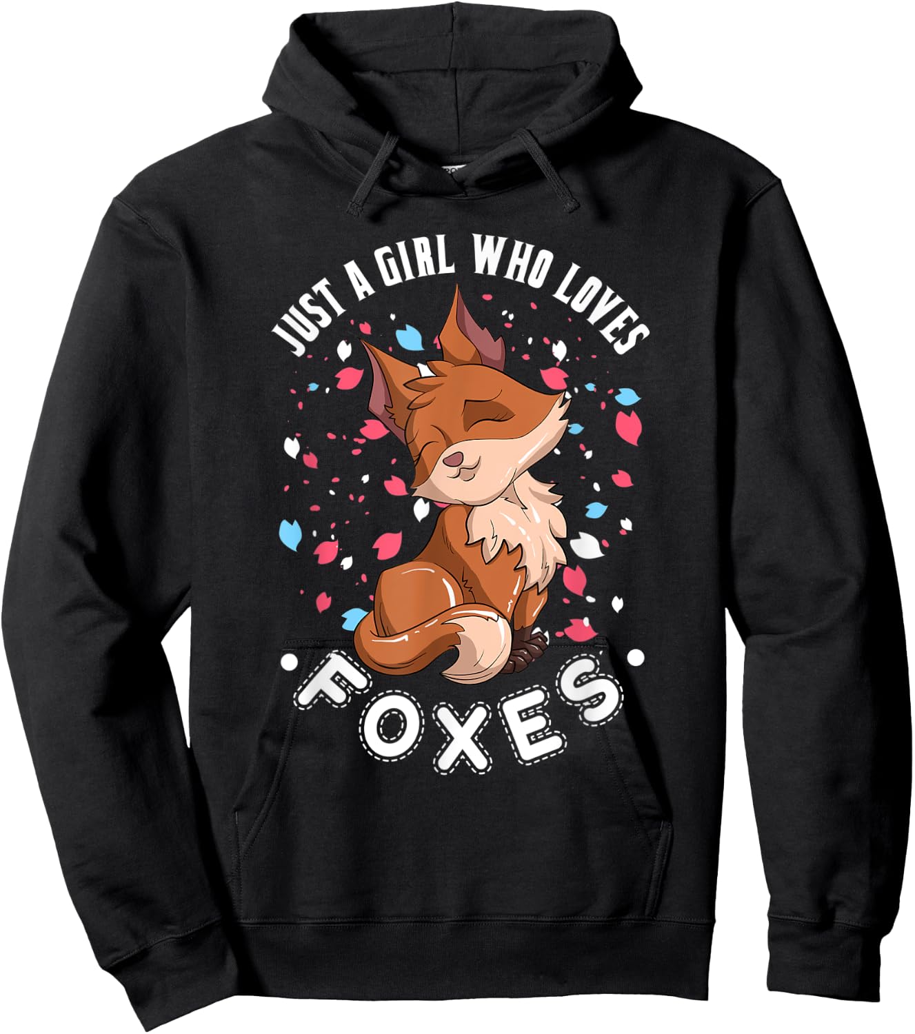 Just A Girl Who Loves Foxes Cute Nature Animal Fox Hoodie - Hoodie | Black