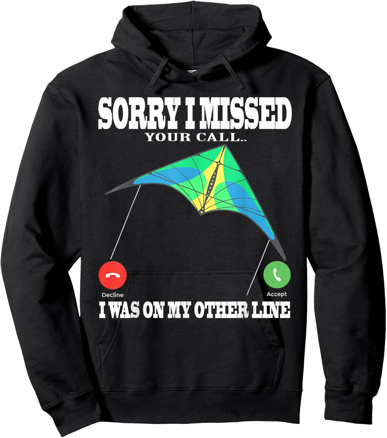 parafoil kite missed call Other line and stunt kites Hoodie - Hoodie | Black