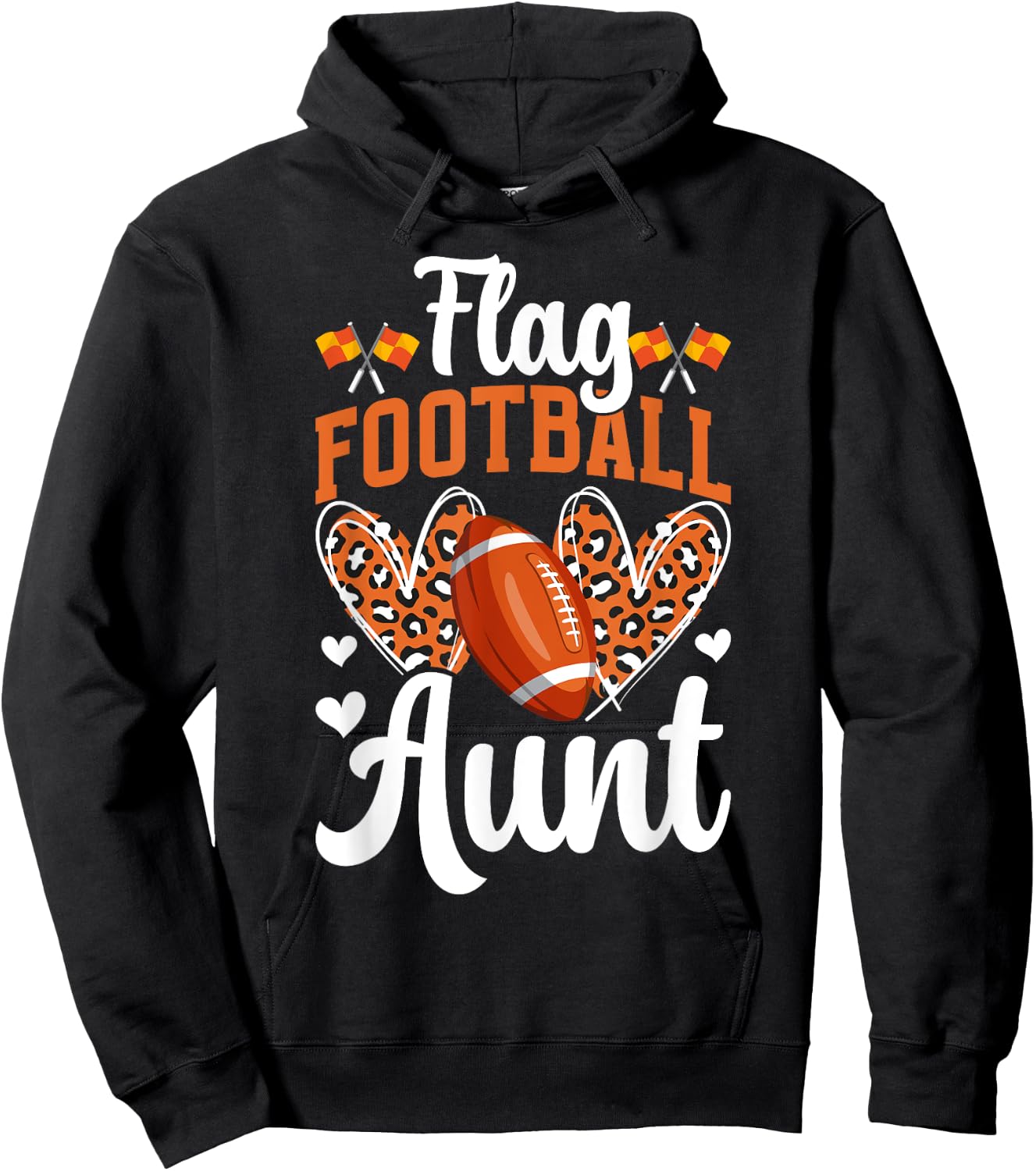 Flag Football Aunt Of A Flag Football Player Auntie Hoodie - Hoodie | Black