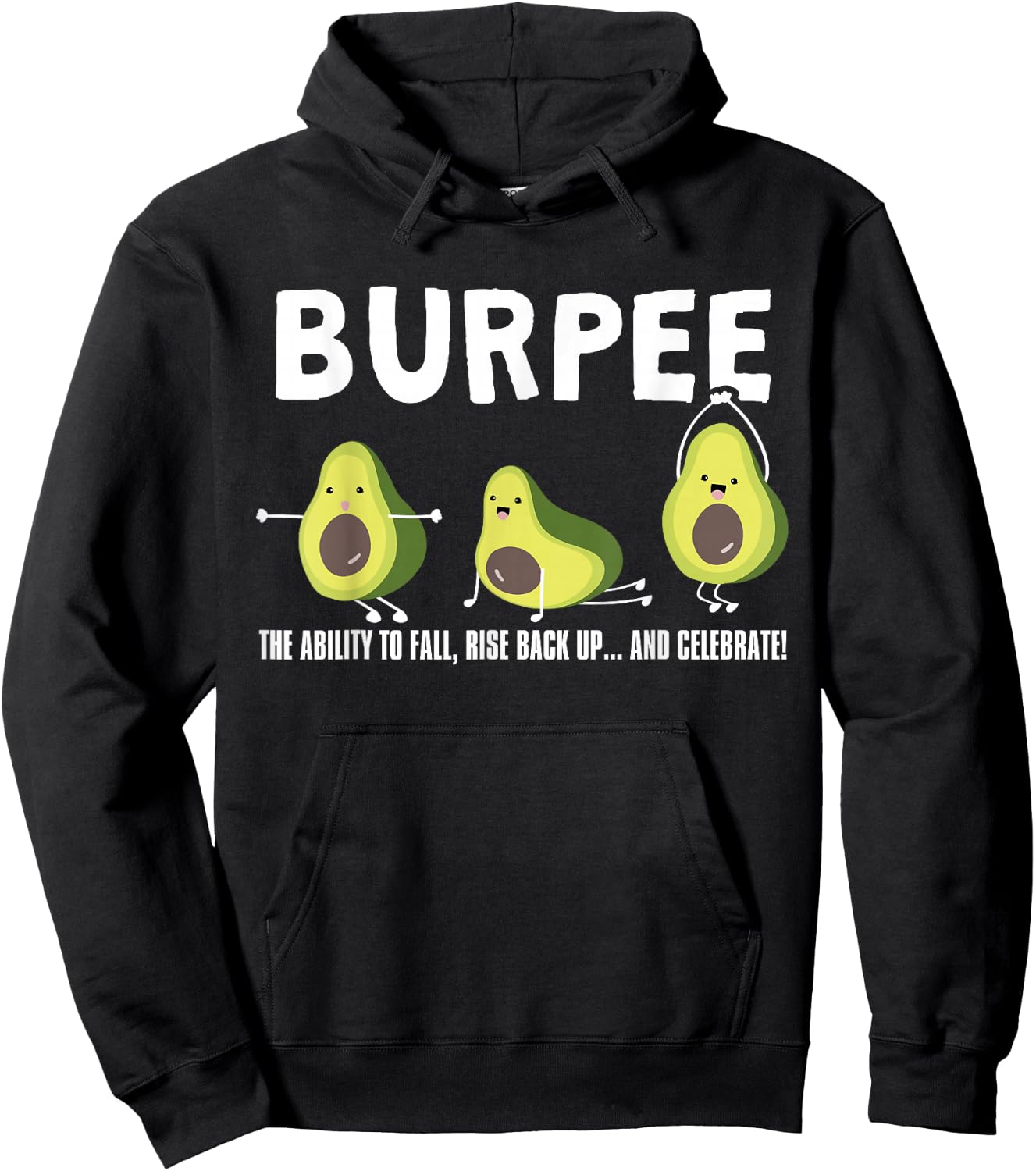 The Ability To Fall, Burpee Avocado Weightlifting Hoodie - Hoodie | Black