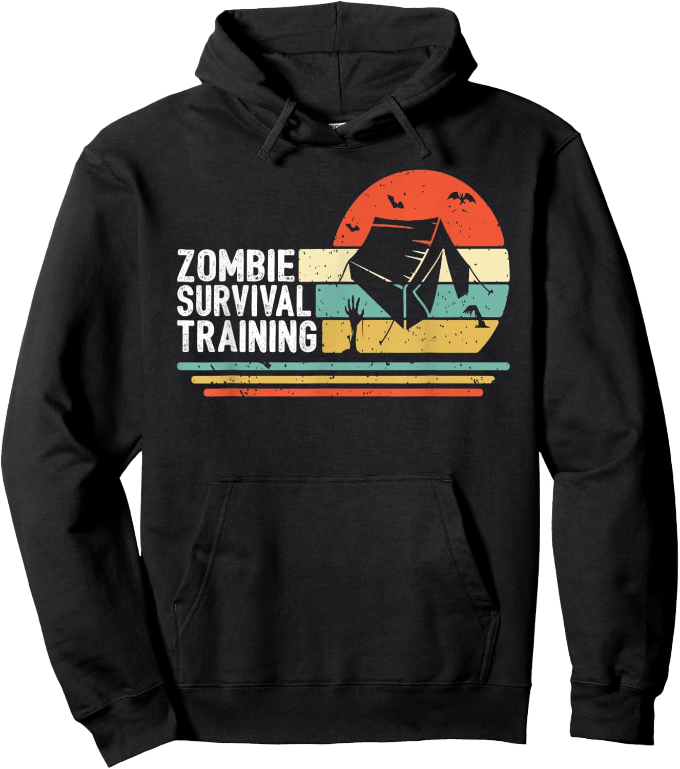 Halloween Camping Gift Scary Camper Zombie Survival Training Hoodie - Hoodie | Black