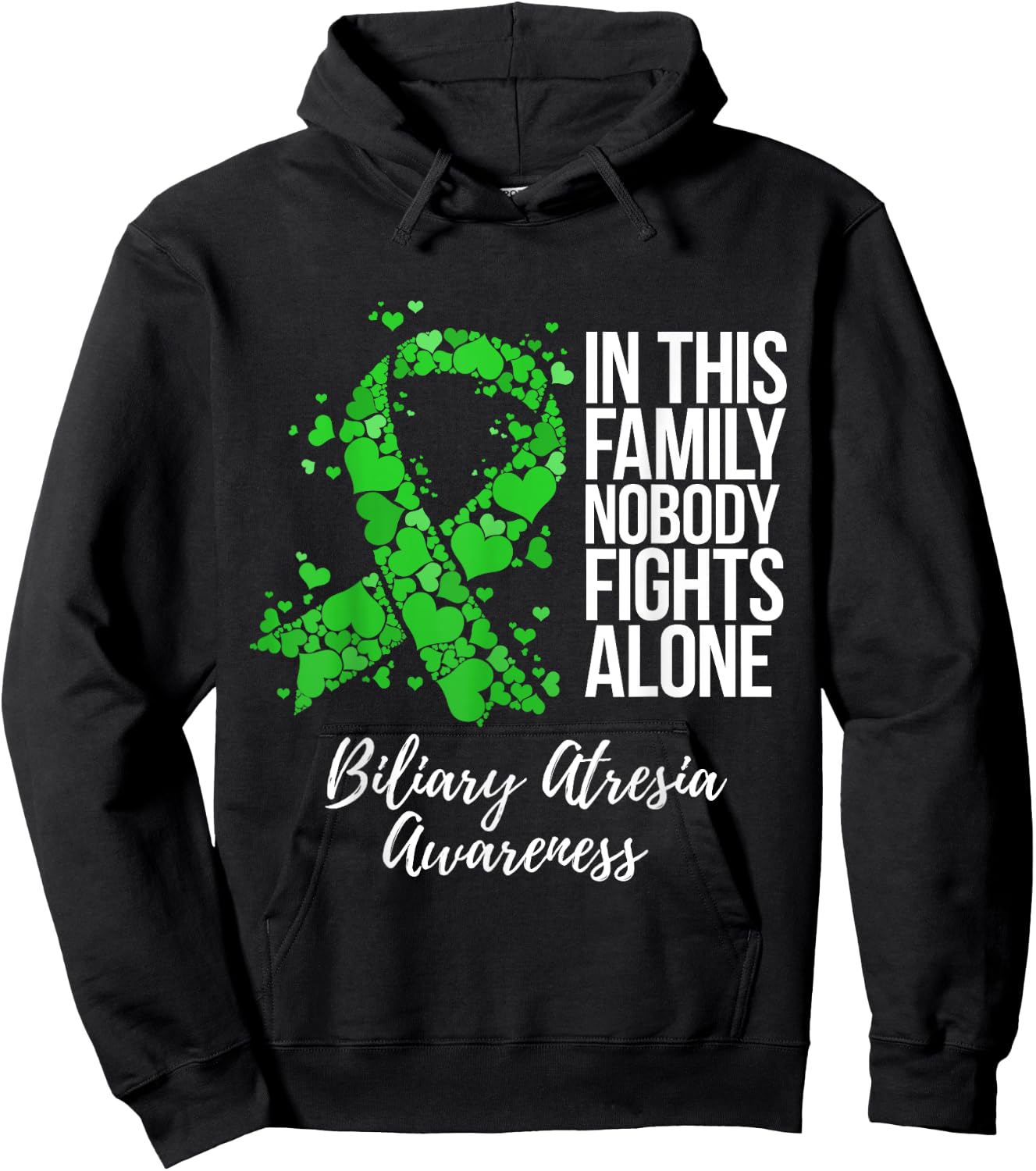 Family Support Biliary Atresia Awareness Hoodie - Hoodie | Black
